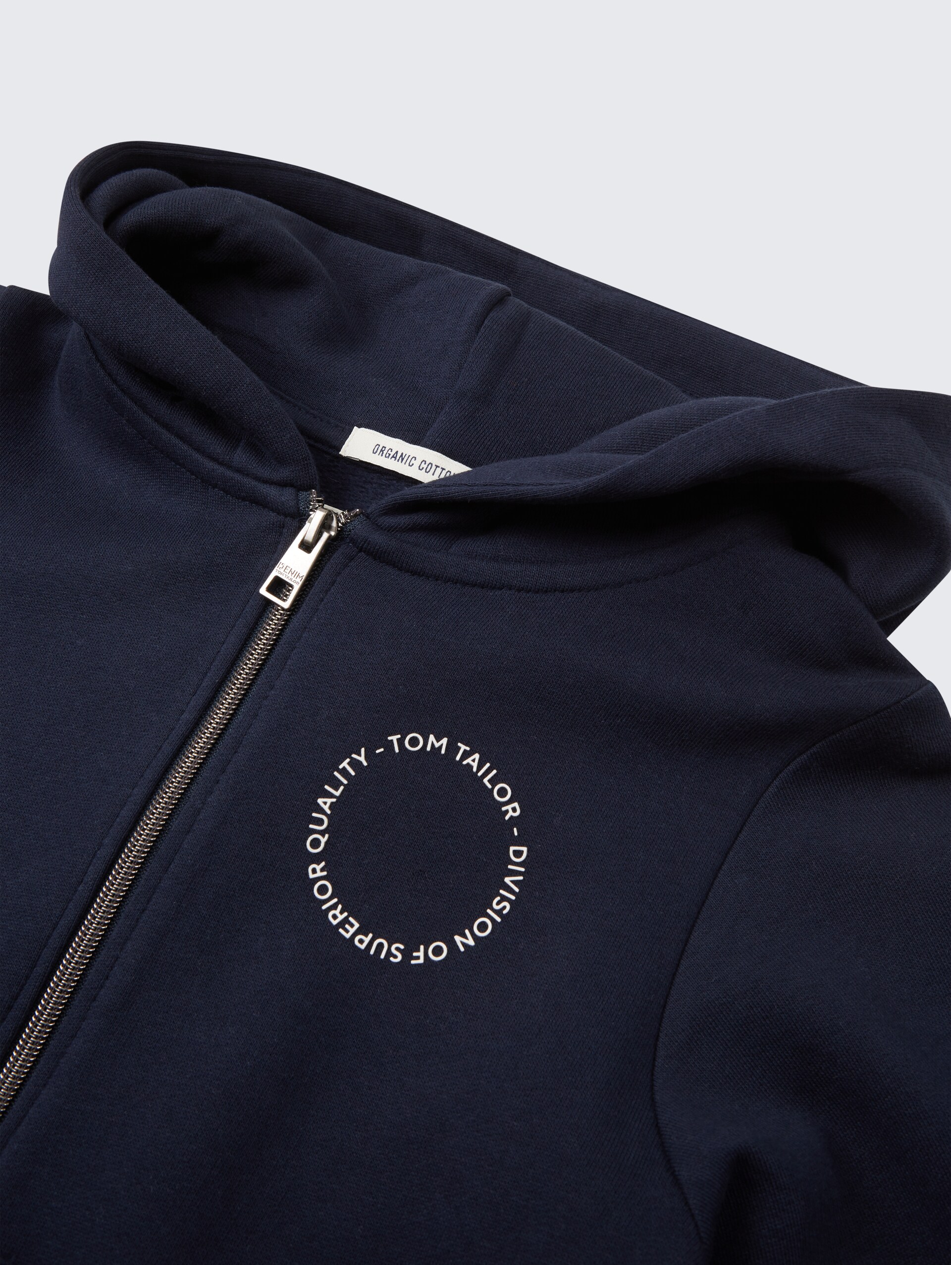 Hoodie Sweatjacke mit Print - sky captain blue - Detail-Model-Ansicht
