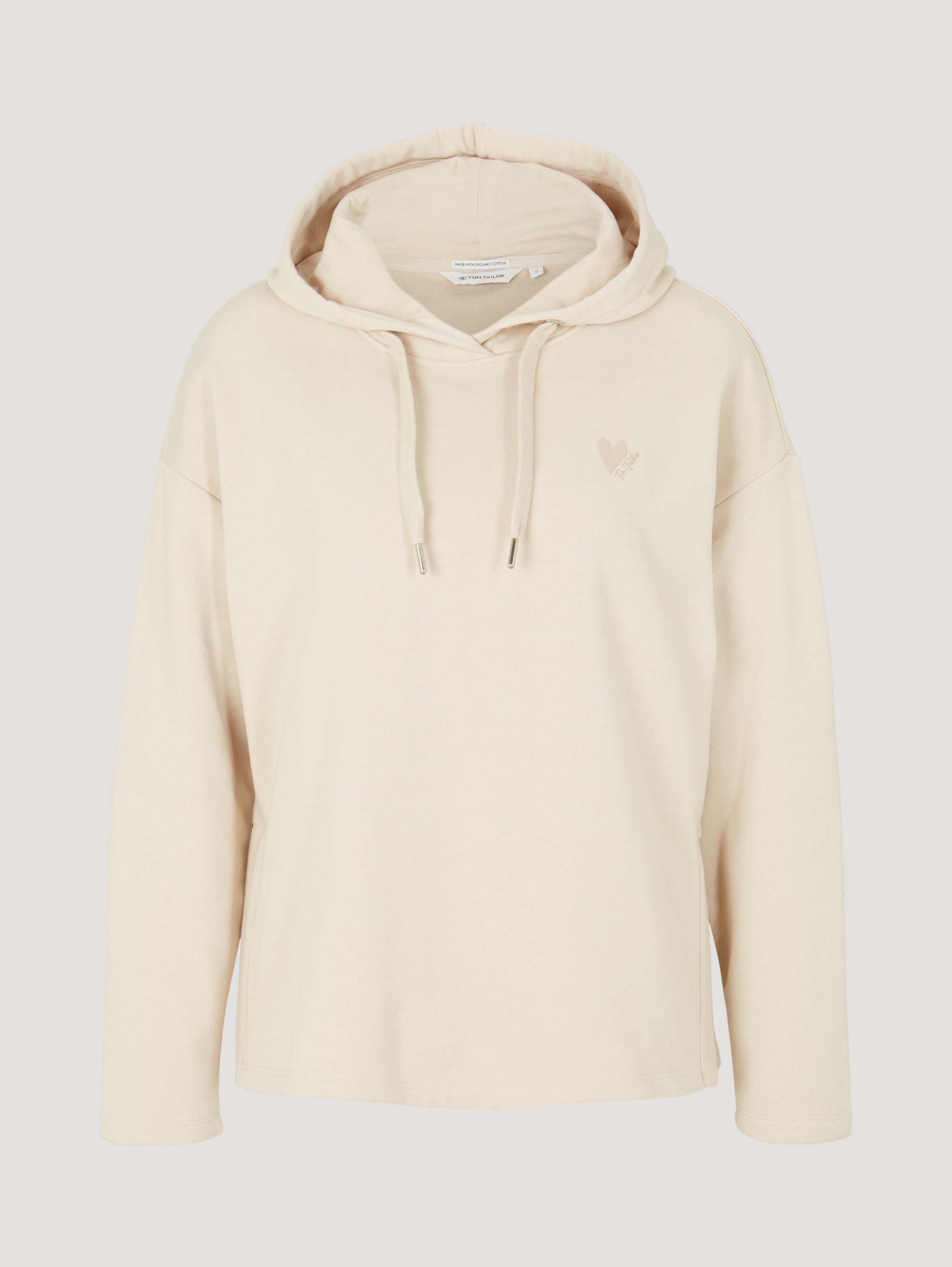 Hoodie mit Stickerei und Bio-Baumwolle - braun - 