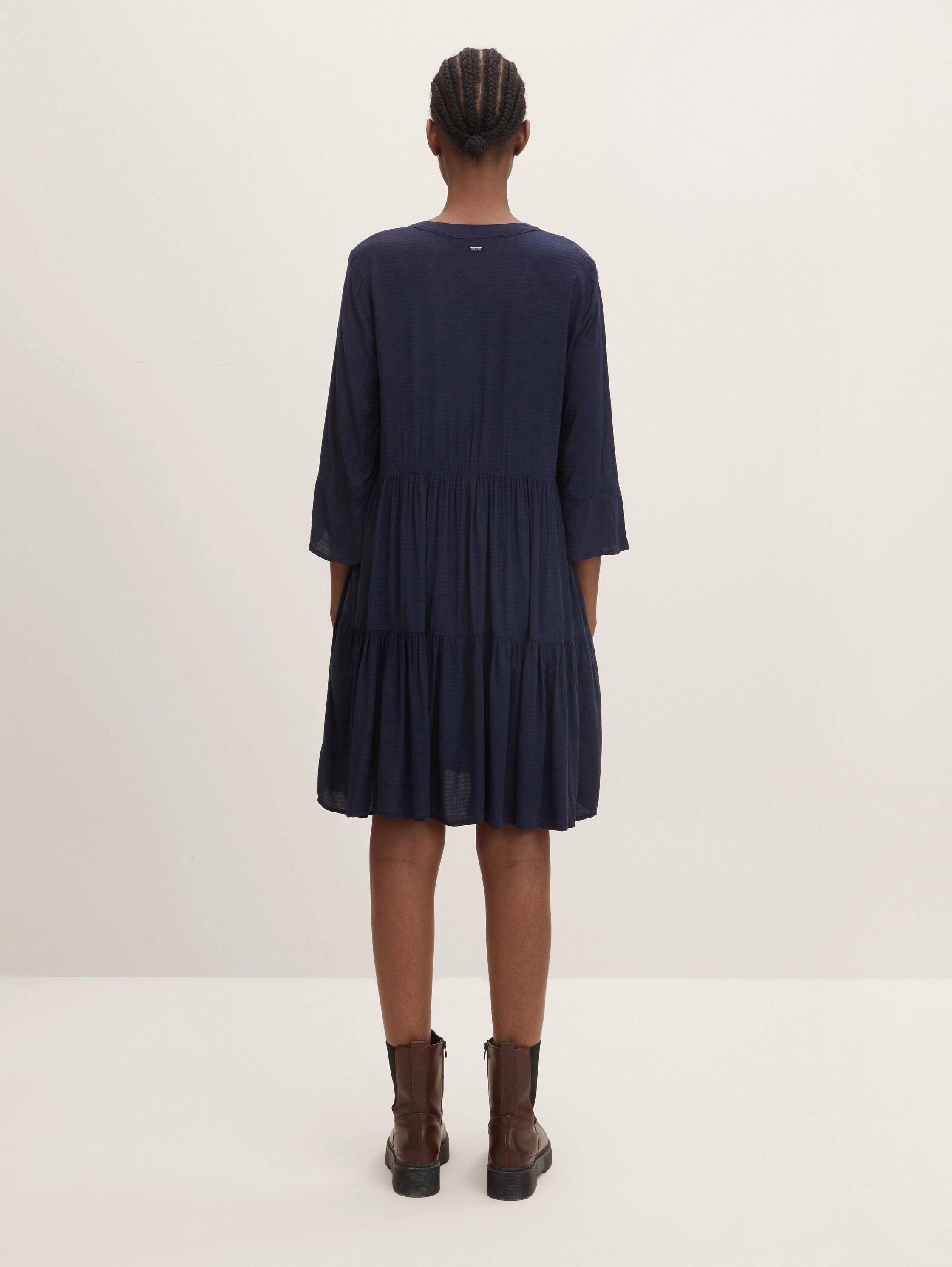 Kleid mit Volants - blau - 