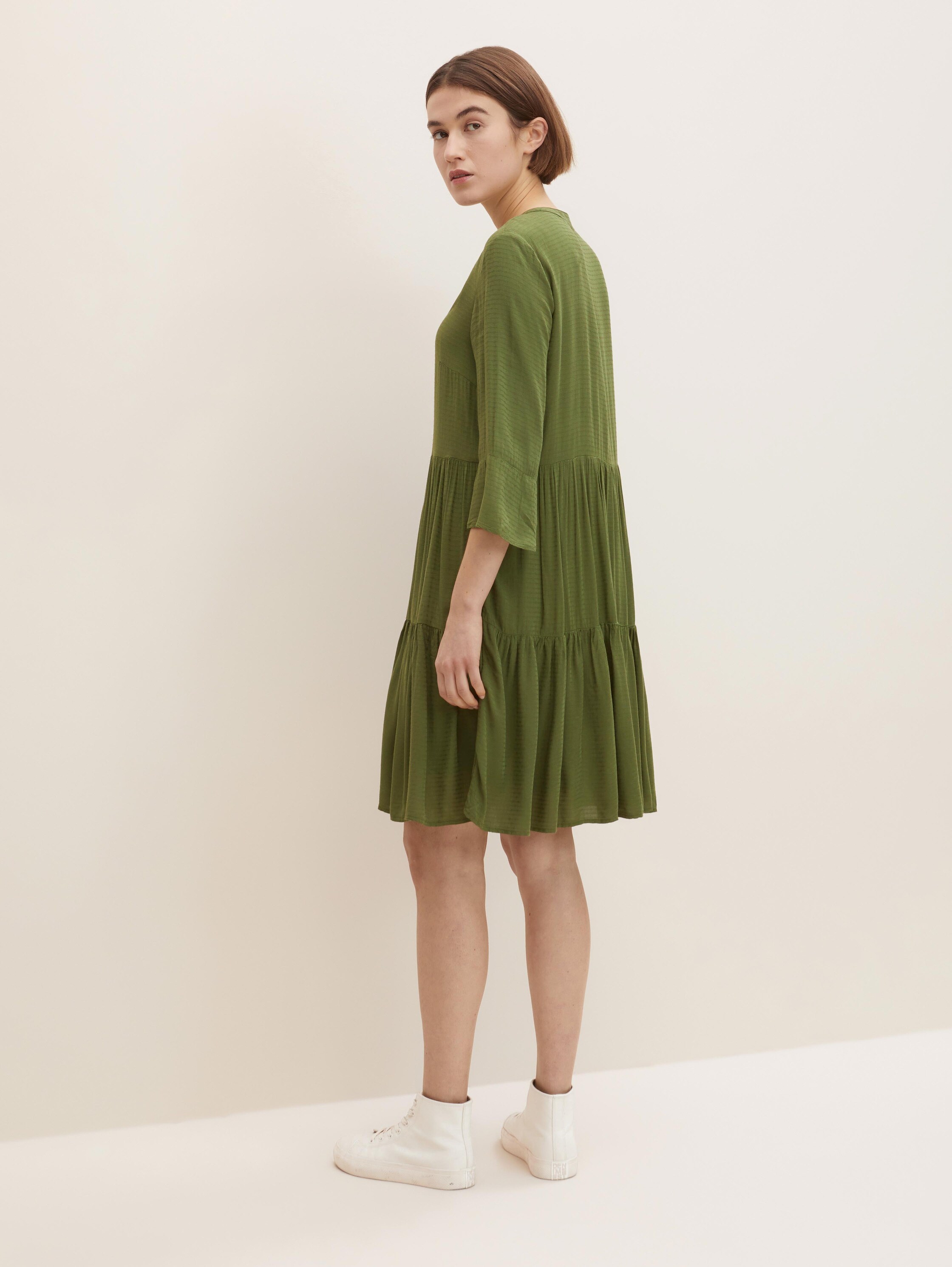 Kleid mit Volants - grün - 