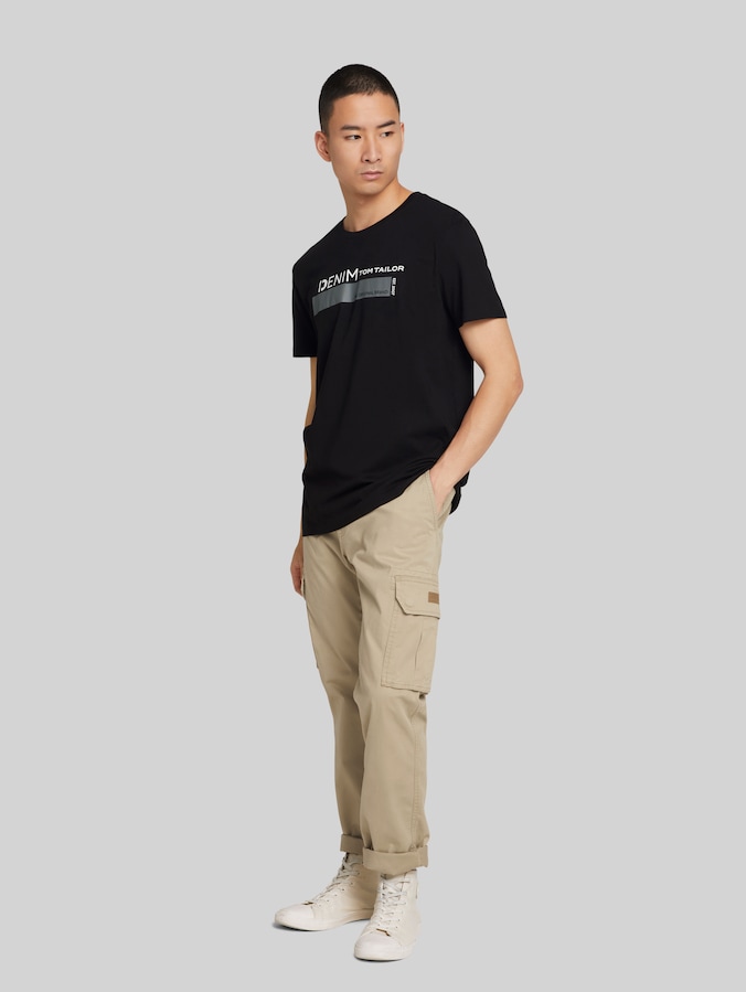 T-Shirt mit Bio-Baumwolle von Denim Male, Black