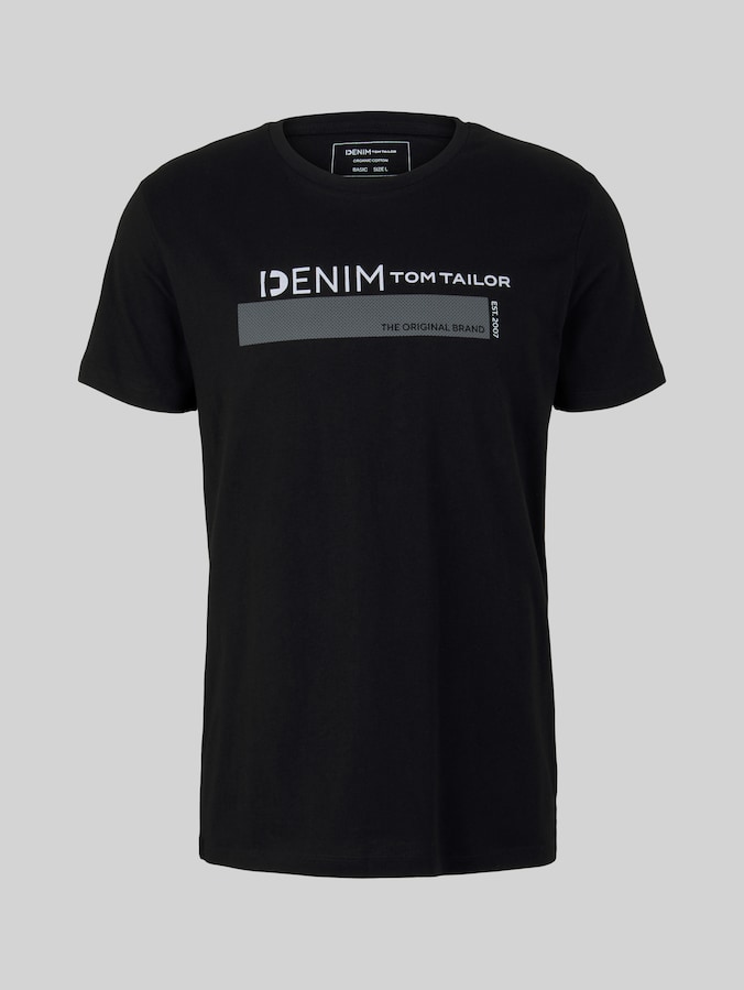 T-Shirt mit Bio-Baumwolle von Denim Male, Black
