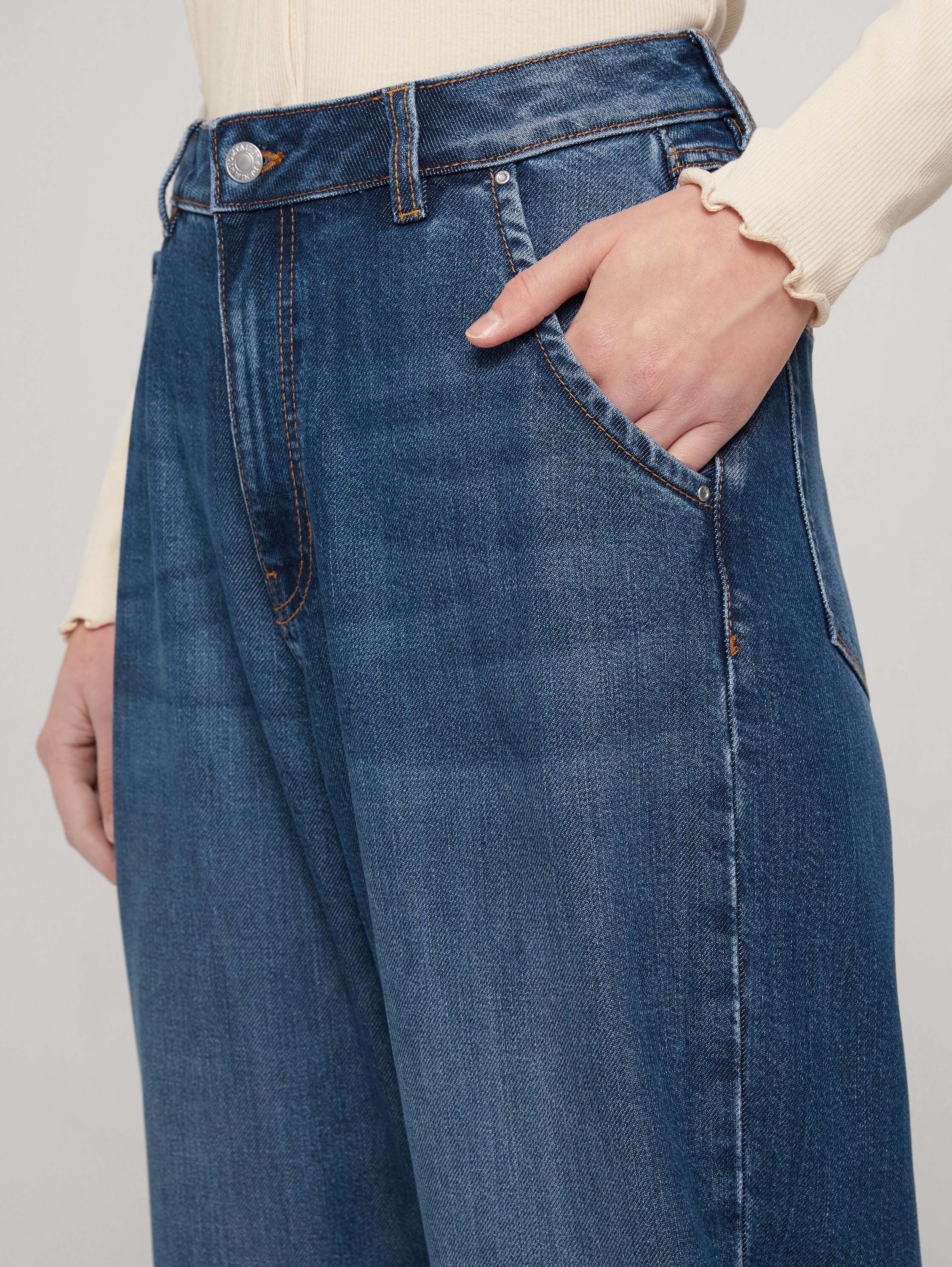 BARREL MOM Vintage Jeans - used_mid_stone_blue_denim - 