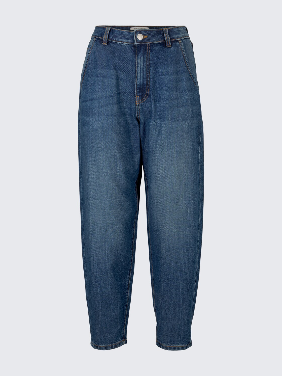 BARREL MOM Vintage Jeans - Used Mid Stone Blue Denim - Vorder-Produkt-Ansicht