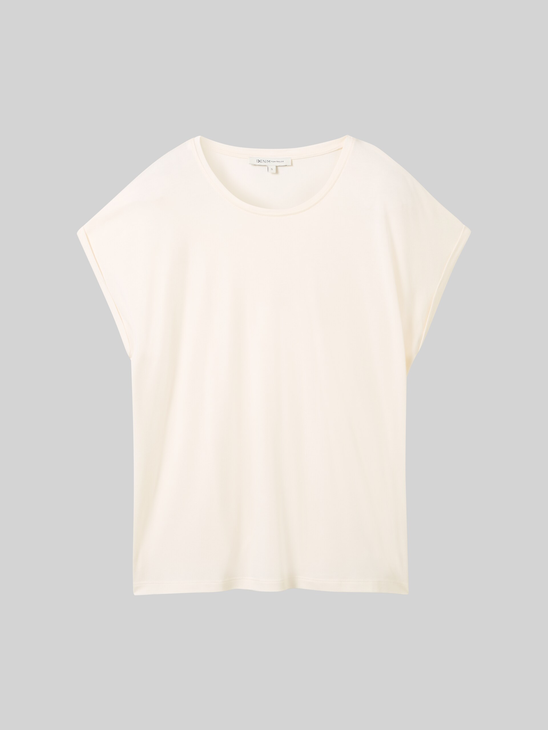 T-shirt met losse pasvorm - Off White - Product vooraanzicht