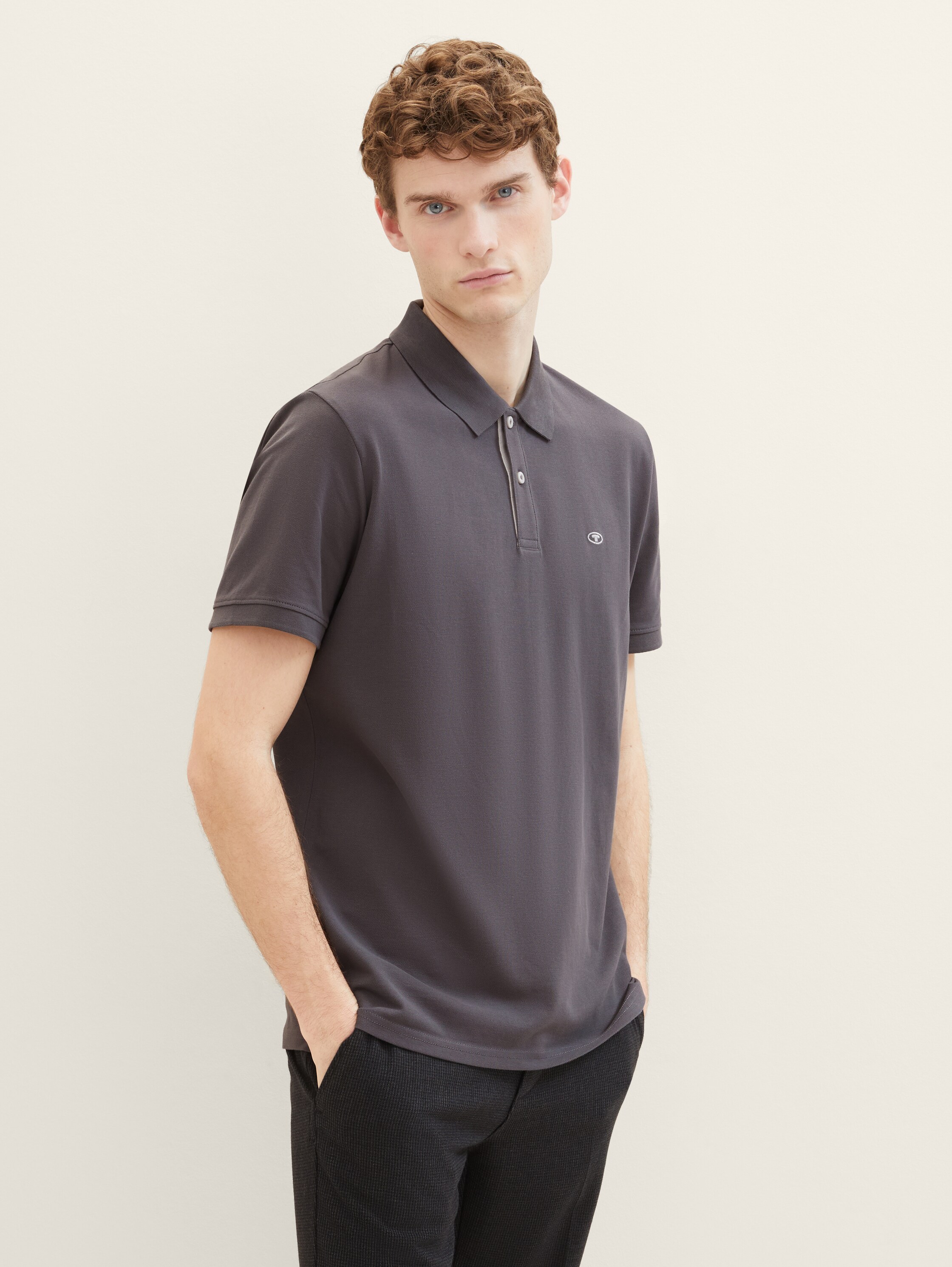 Piqué Poloshirt aus Baumwolle - grau - 