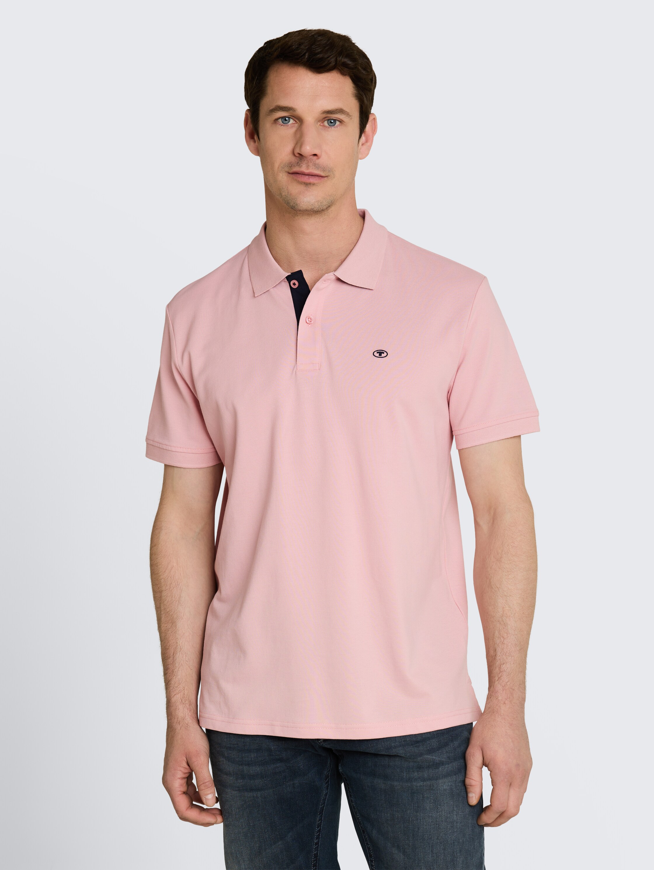 Piqué polo shirt with embroidered logo - twinkle_pink_1 - 