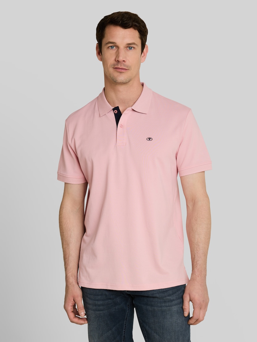 Piqué Poloshirt mit Logo-Stickerei von Men, Twinkle Pink