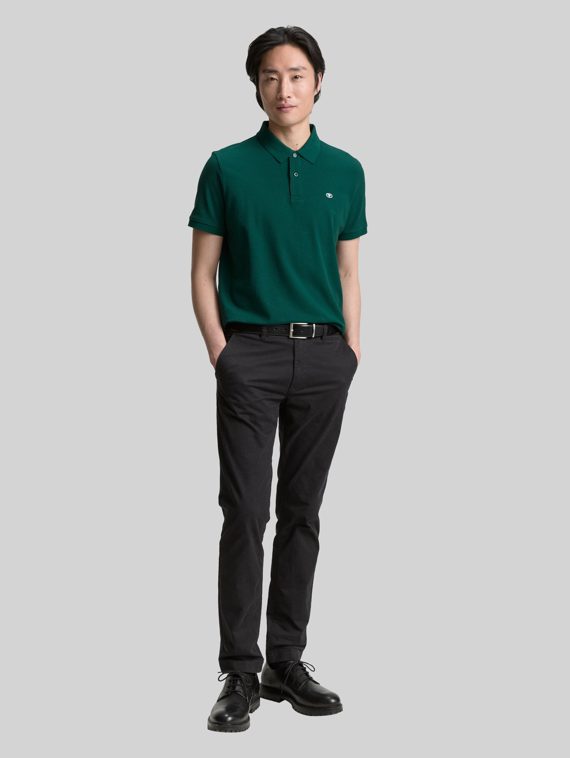 Piqué poloshirt met geborduurd logo - Fairway Green