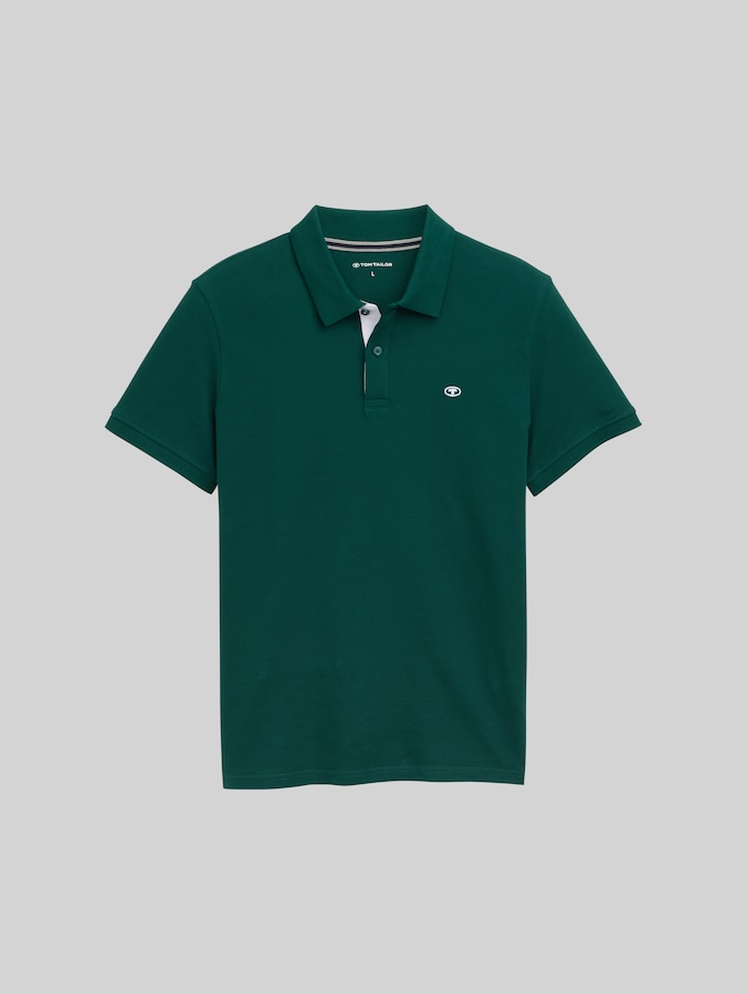 Piqué Poloshirt mit Logo-Stickerei von Men, Fairway Green