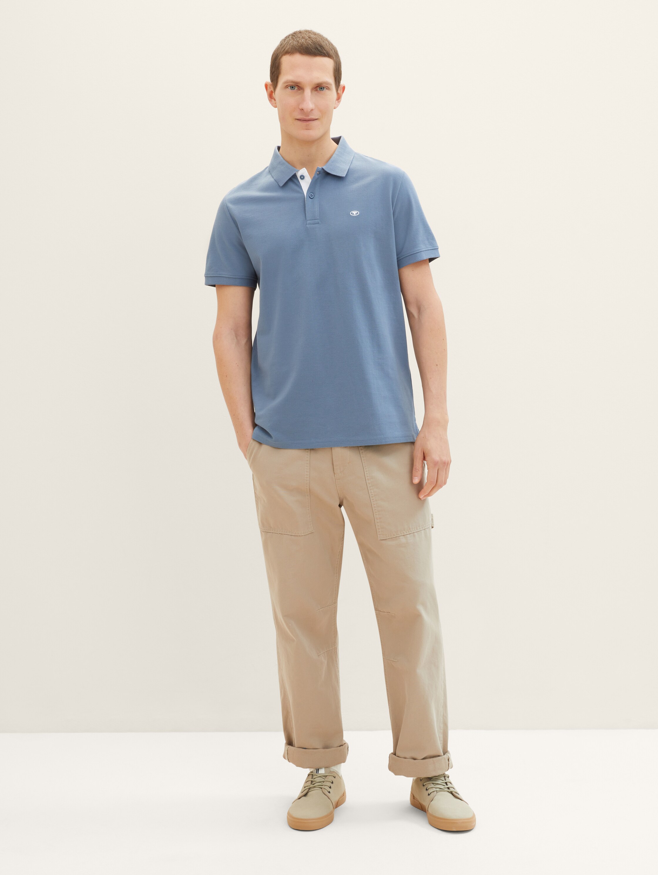 Piqué polo shirt with embroidered logo - gravel_grey_1 - 