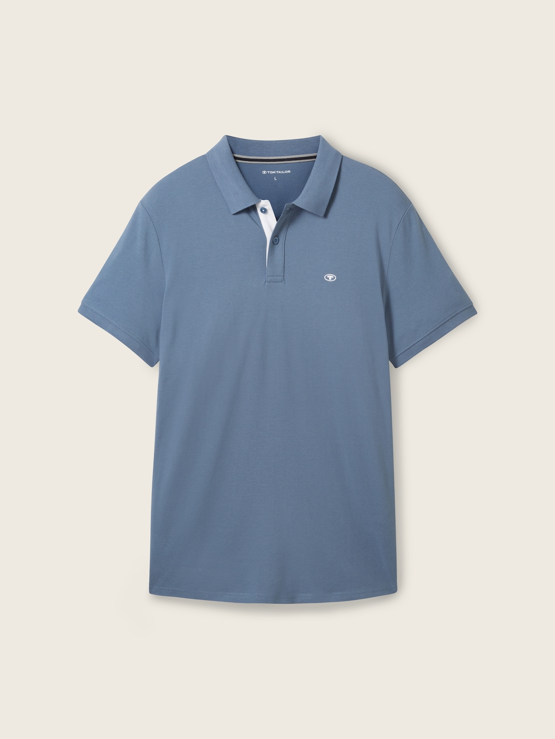Piqué Poloshirt mit Logo-Stickerei - Gravel Grey