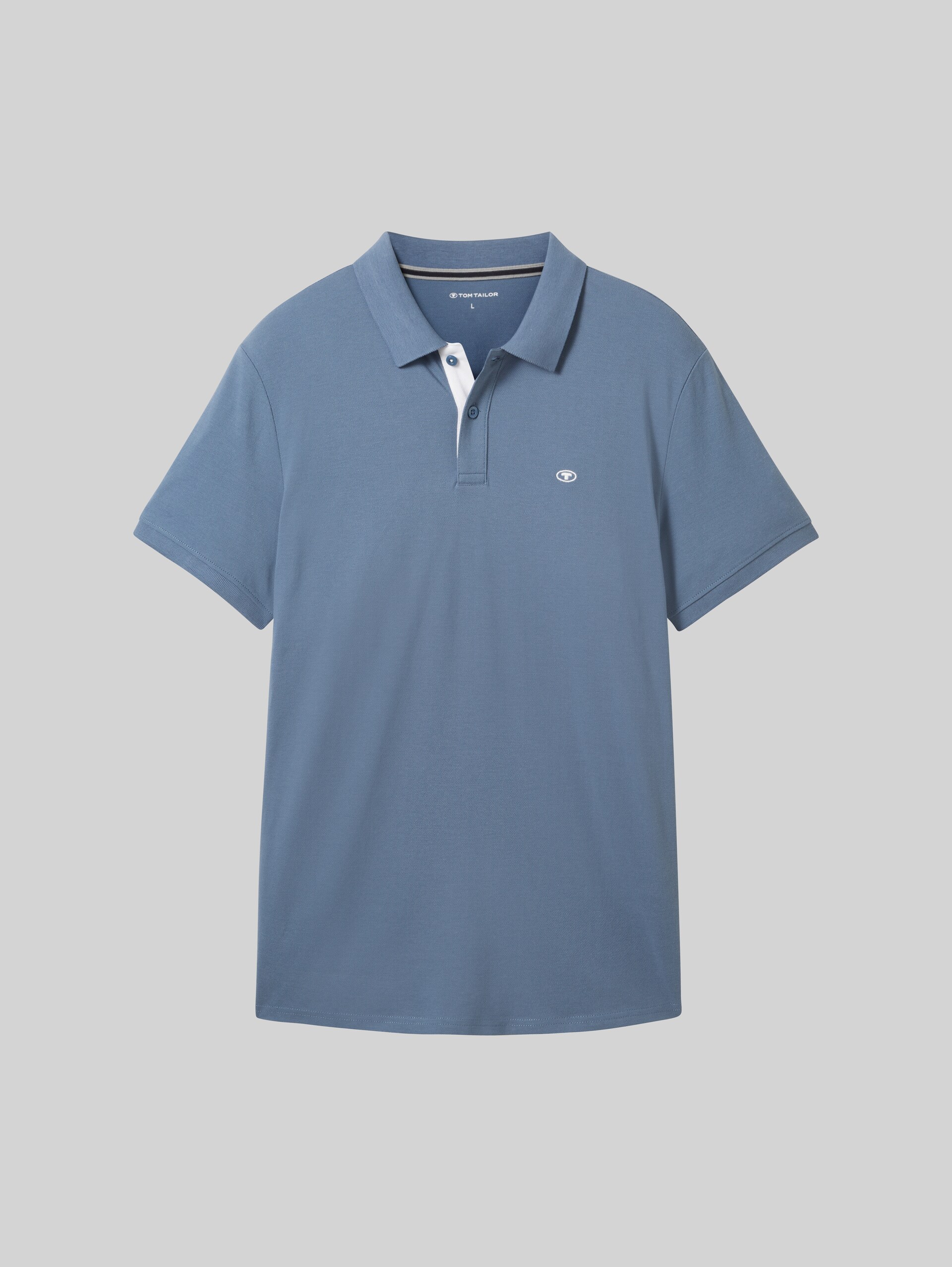 Piqué polo shirt with embroidered logo - Gravel Grey