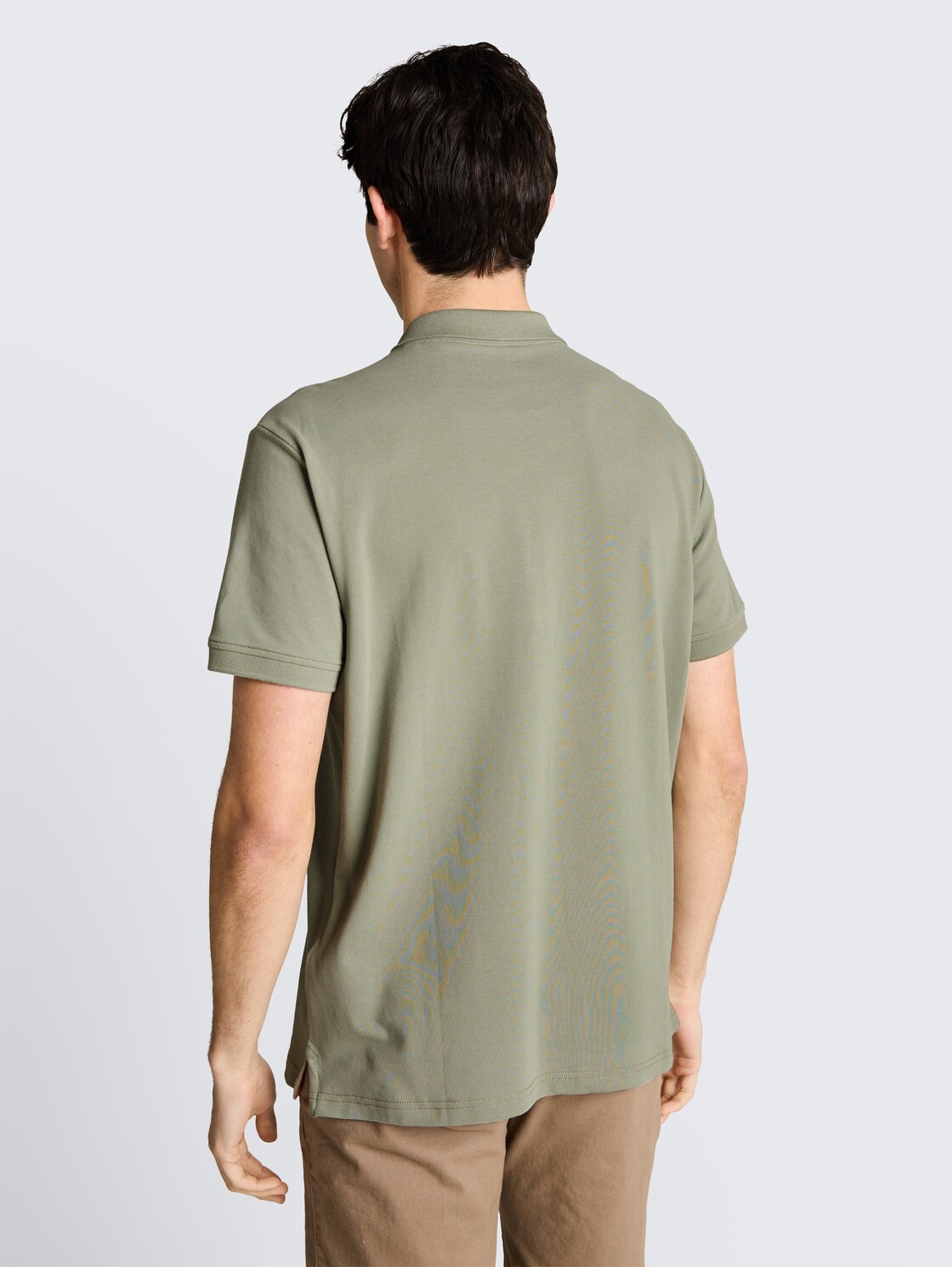 Piqué Poloshirt mit Logo-Stickerei - Greyish Shadow Olive