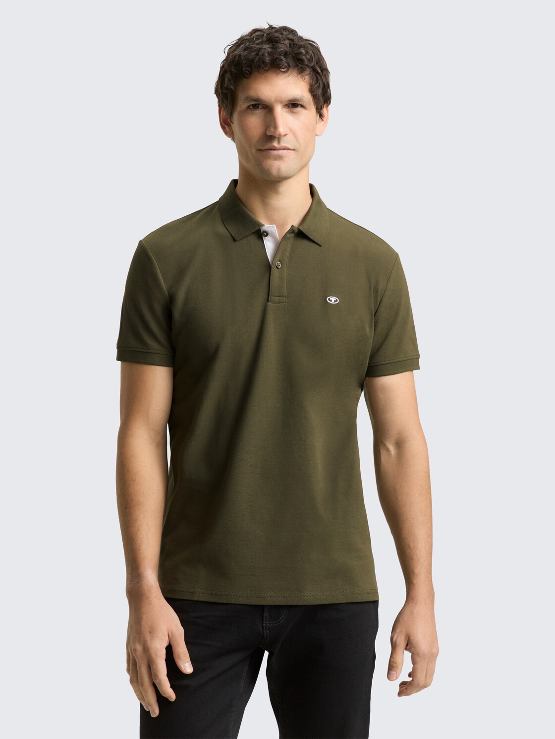 Piqué Poloshirt mit Logo-Stickerei - Deep Forest Green