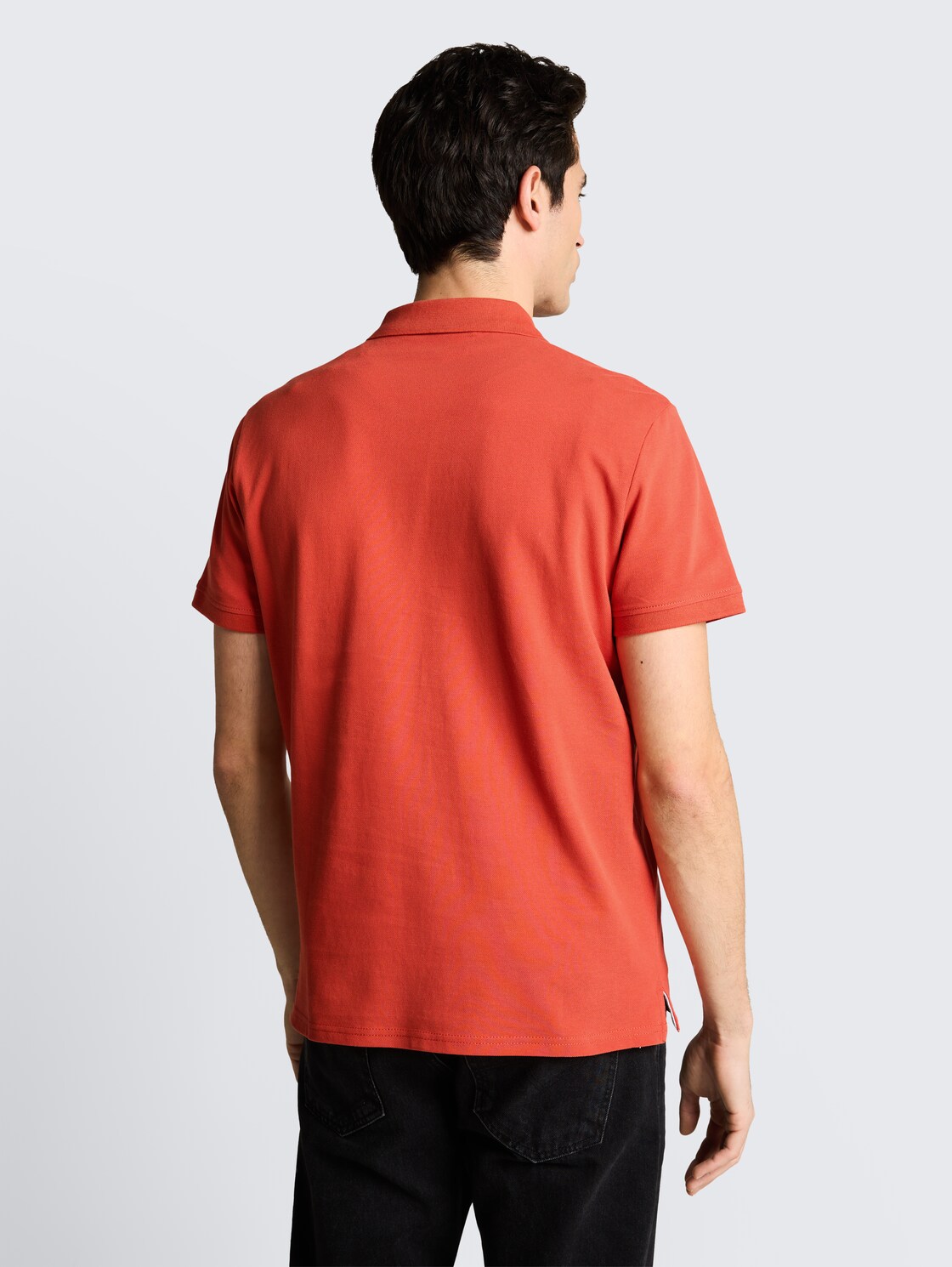 Piqué Poloshirt mit Logo-Stickerei - Chili Orange