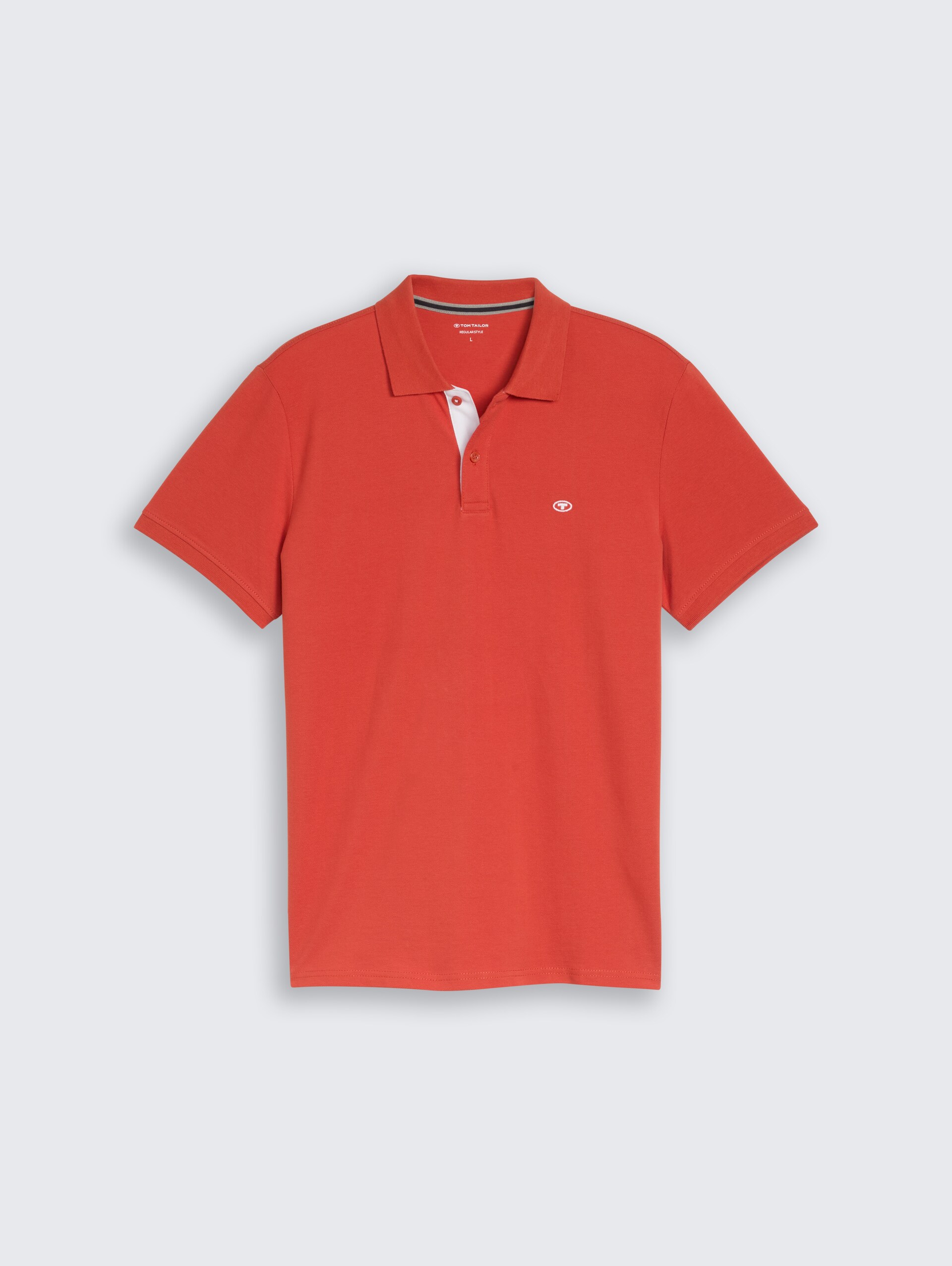 Piqué Poloshirt mit Logo-Stickerei - Chili Orange