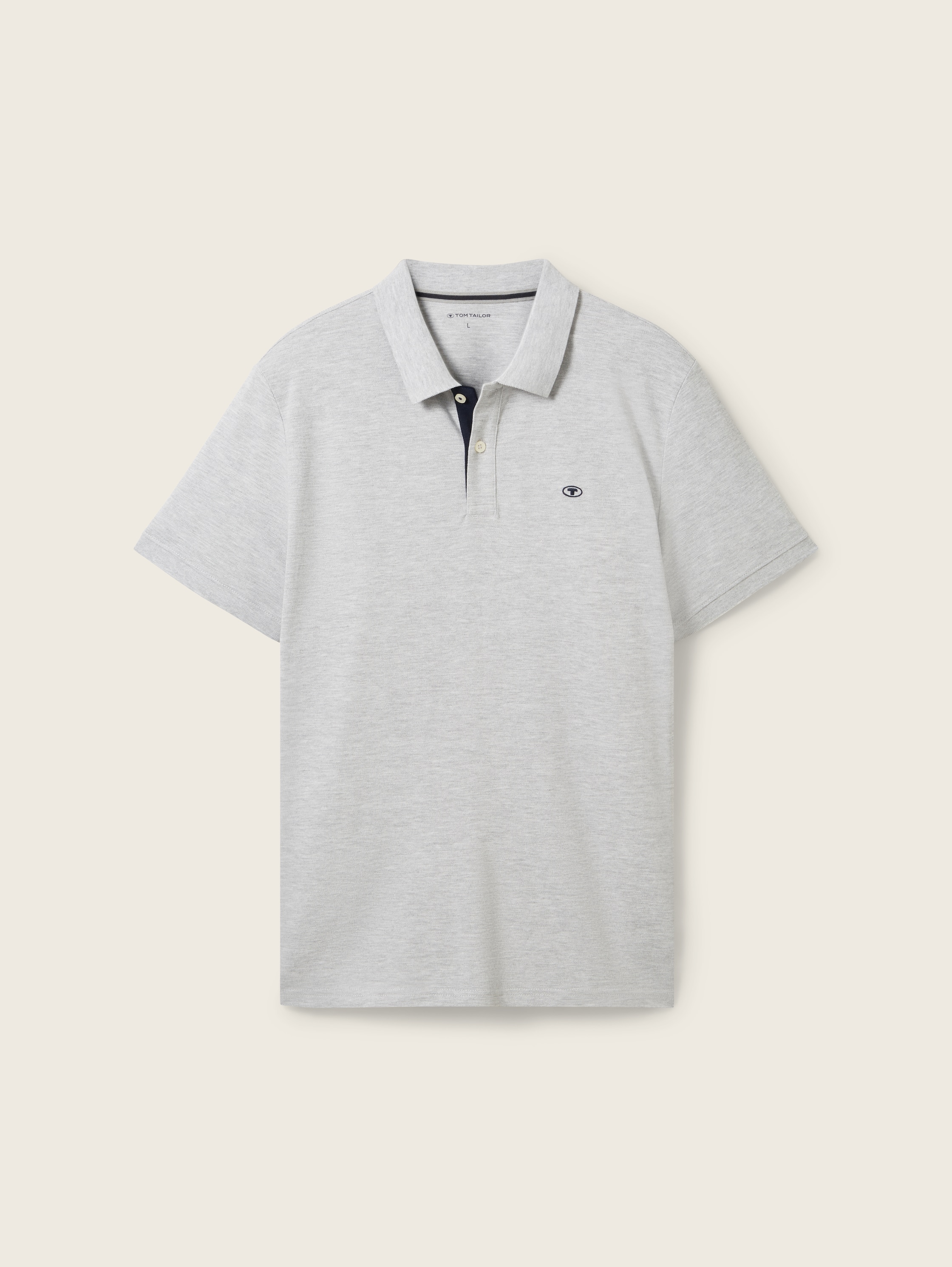 Piqué Poloshirt mit Logo-Stickerei - Grey Heather Melange