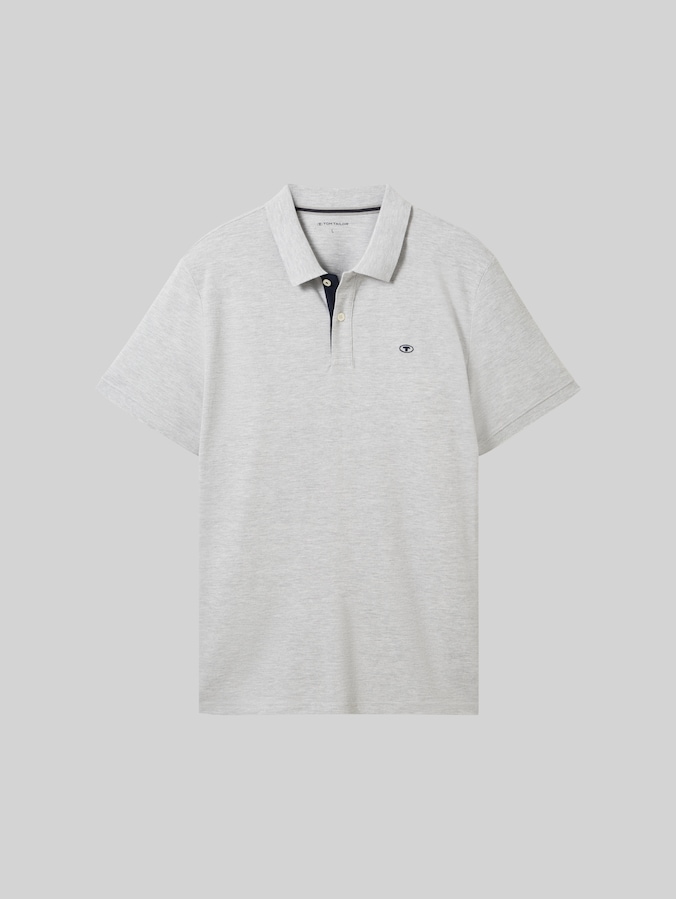 Piqué Poloshirt mit Logo-Stickerei von Men, Grey Heather Melange