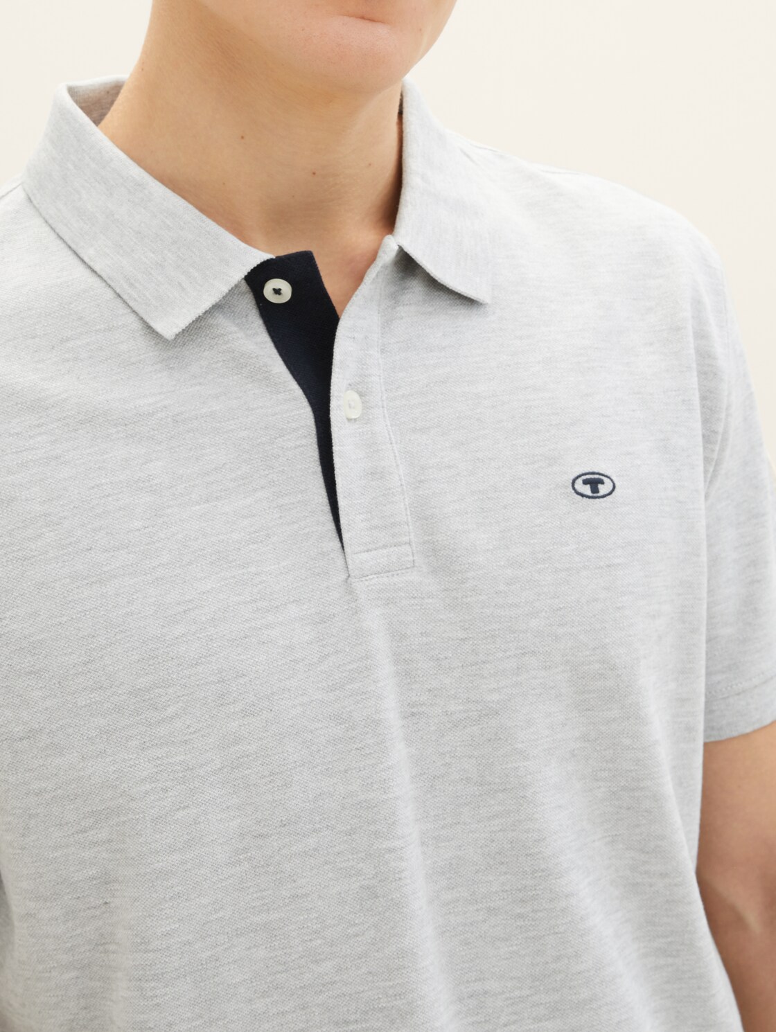 Piqué Poloshirt mit Logo-Stickerei - Grey Heather Melange