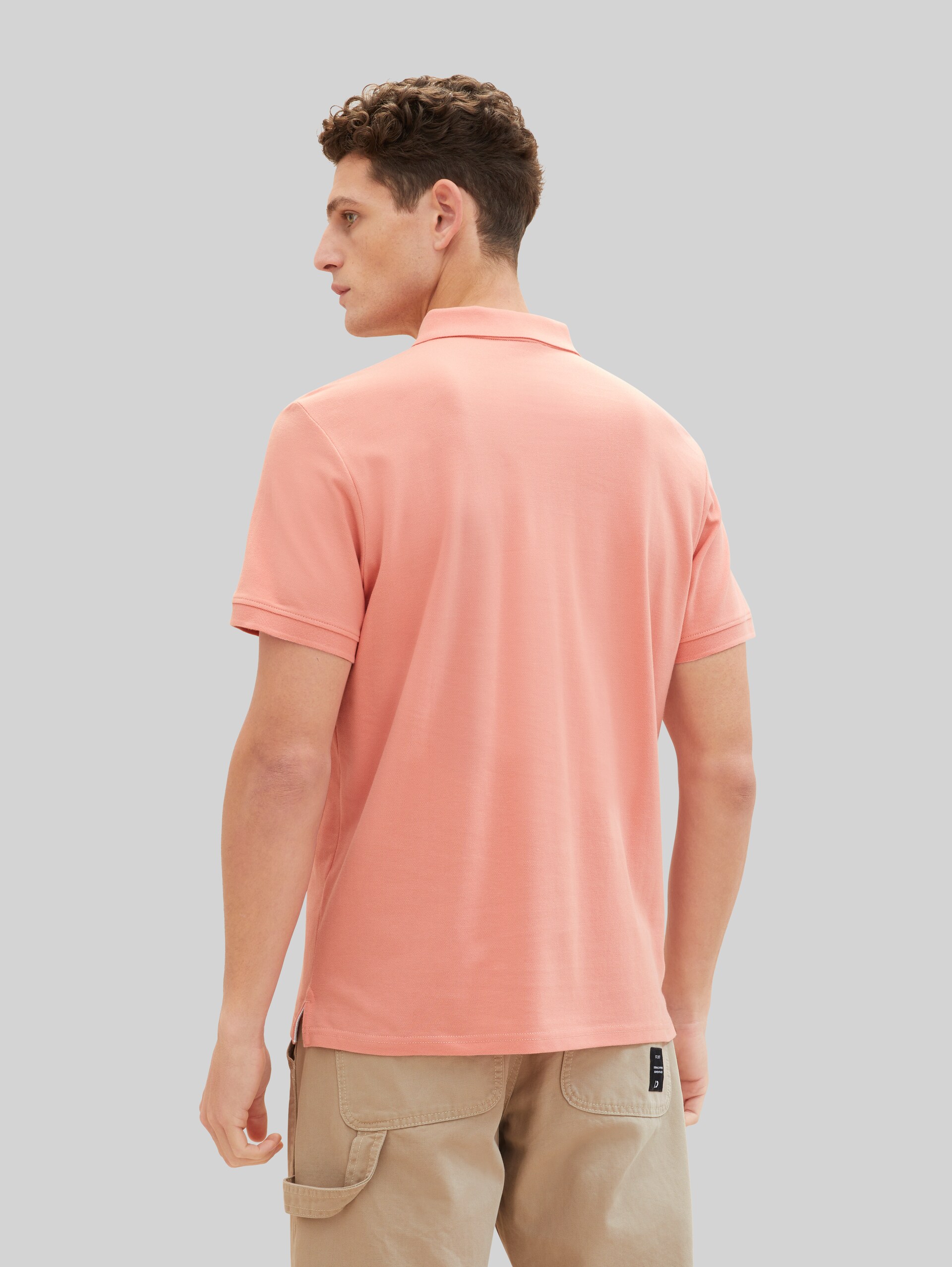 Piqué Poloshirt mit Logo-Stickerei - Hazy Coral Rose