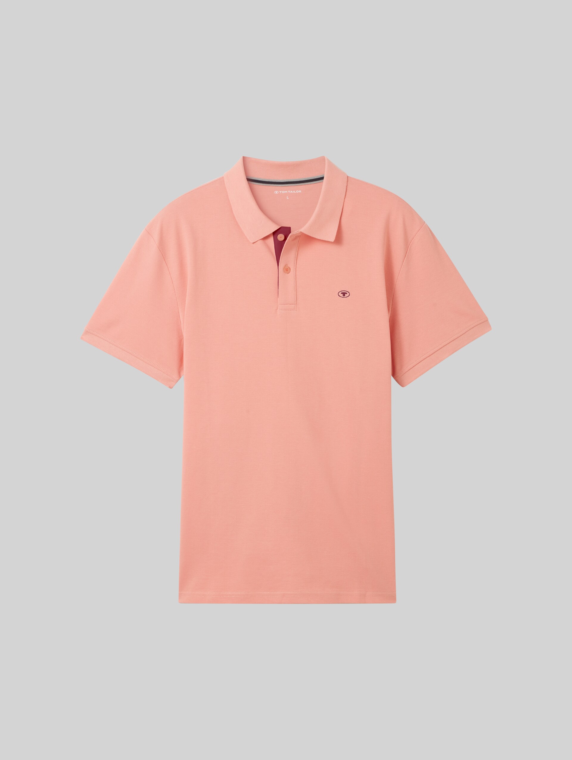 Piqué Poloshirt mit Logo-Stickerei - Hazy Coral Rose