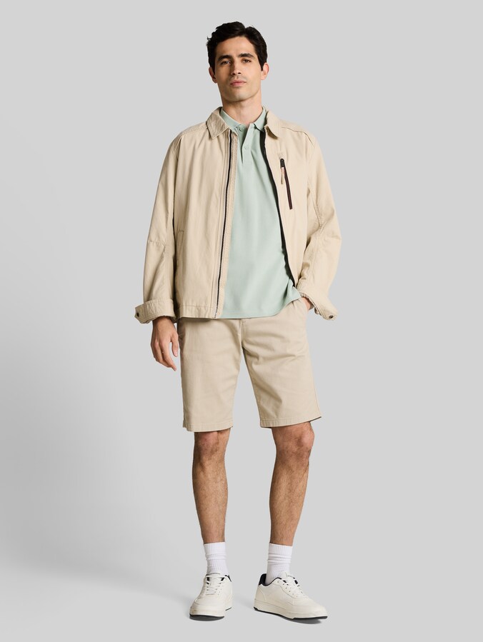 Polo en piqué avec logo brodé par Men, soft greyish green