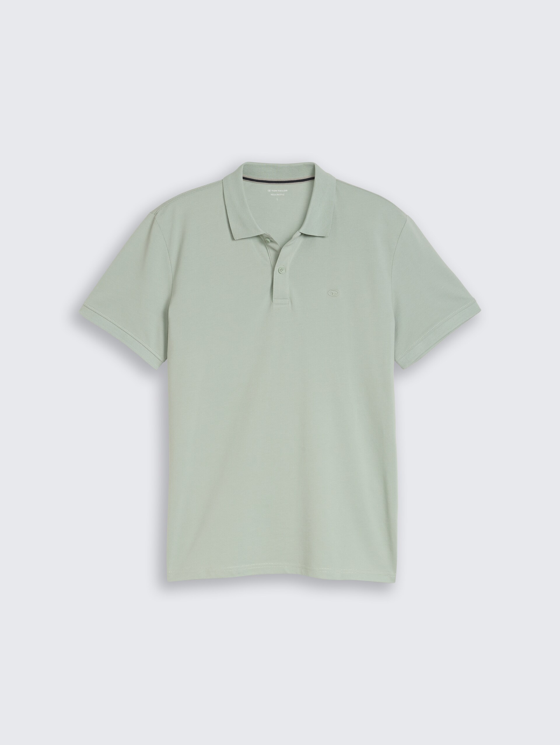 Piqué Poloshirt mit Logo-Stickerei - soft greyish green