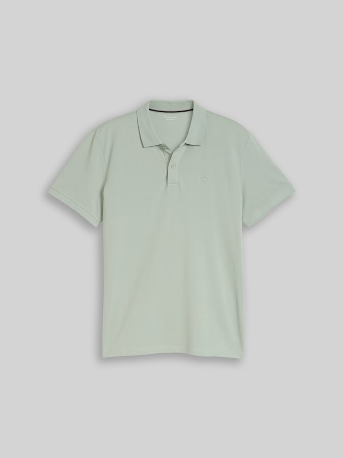 Piqué Poloshirt mit Logo-Stickerei von Men, soft greyish green