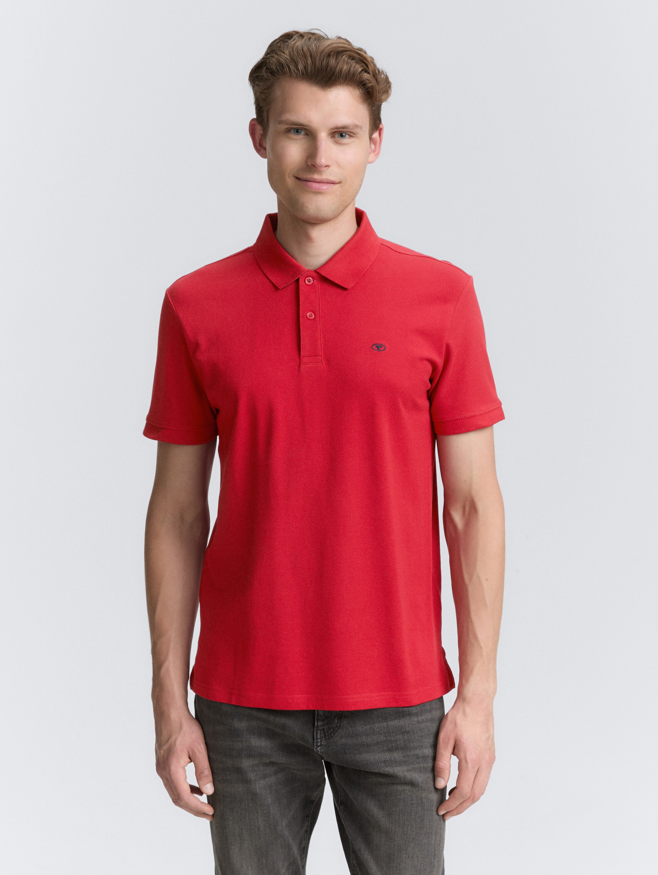 Cotton piqué polo shirt - samba_red - 