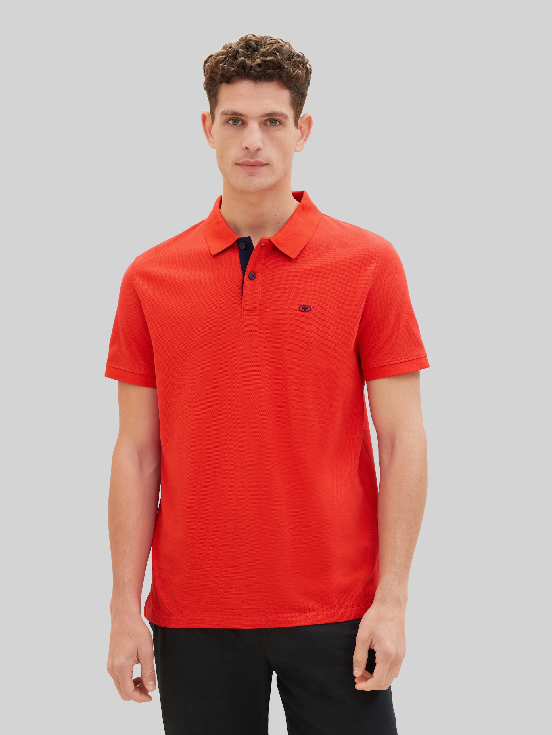 Piqué-poloshirt met geborduurd logo - Basic Red