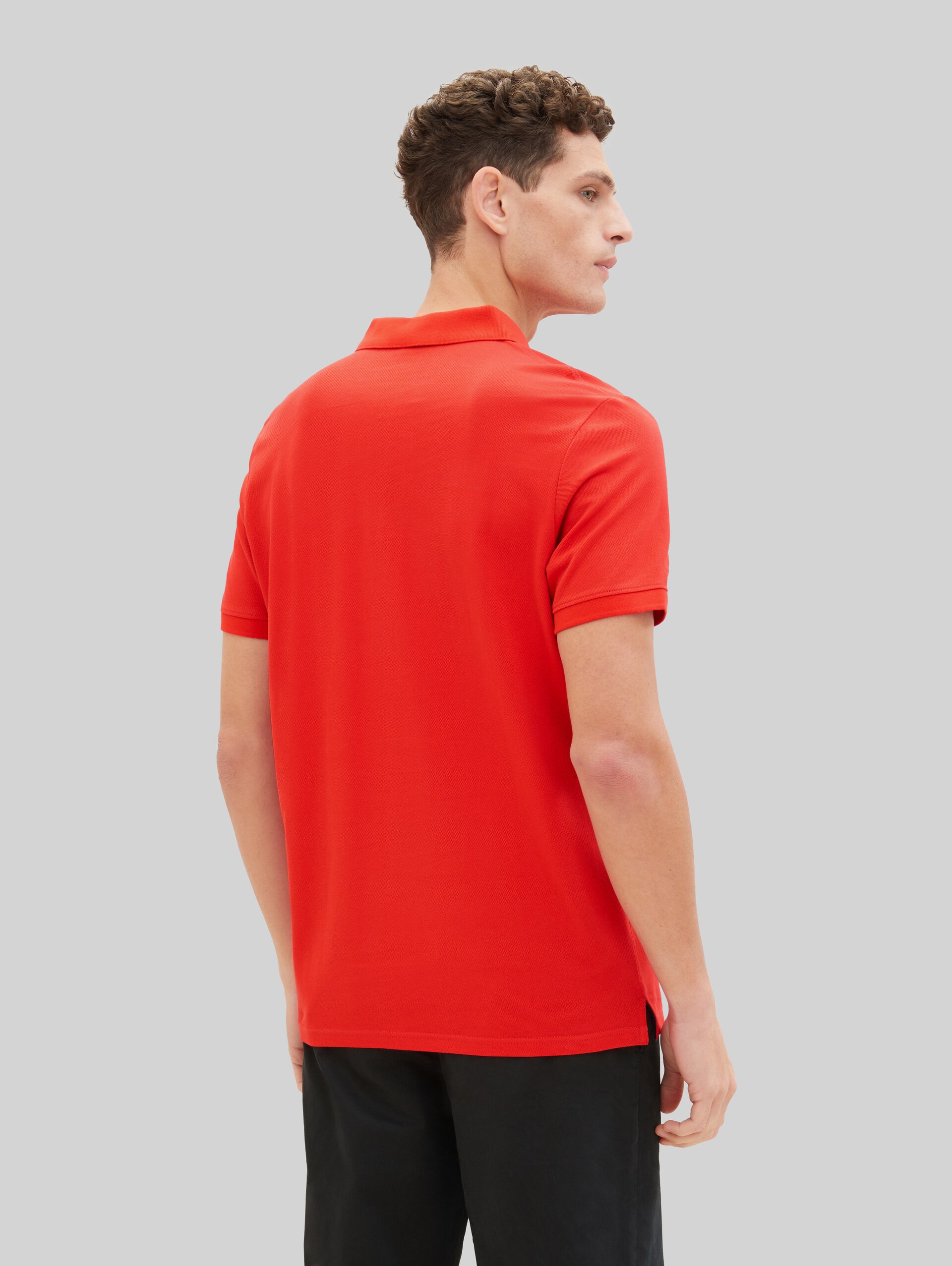 Piqué-poloshirt met geborduurd logo - Basic Red