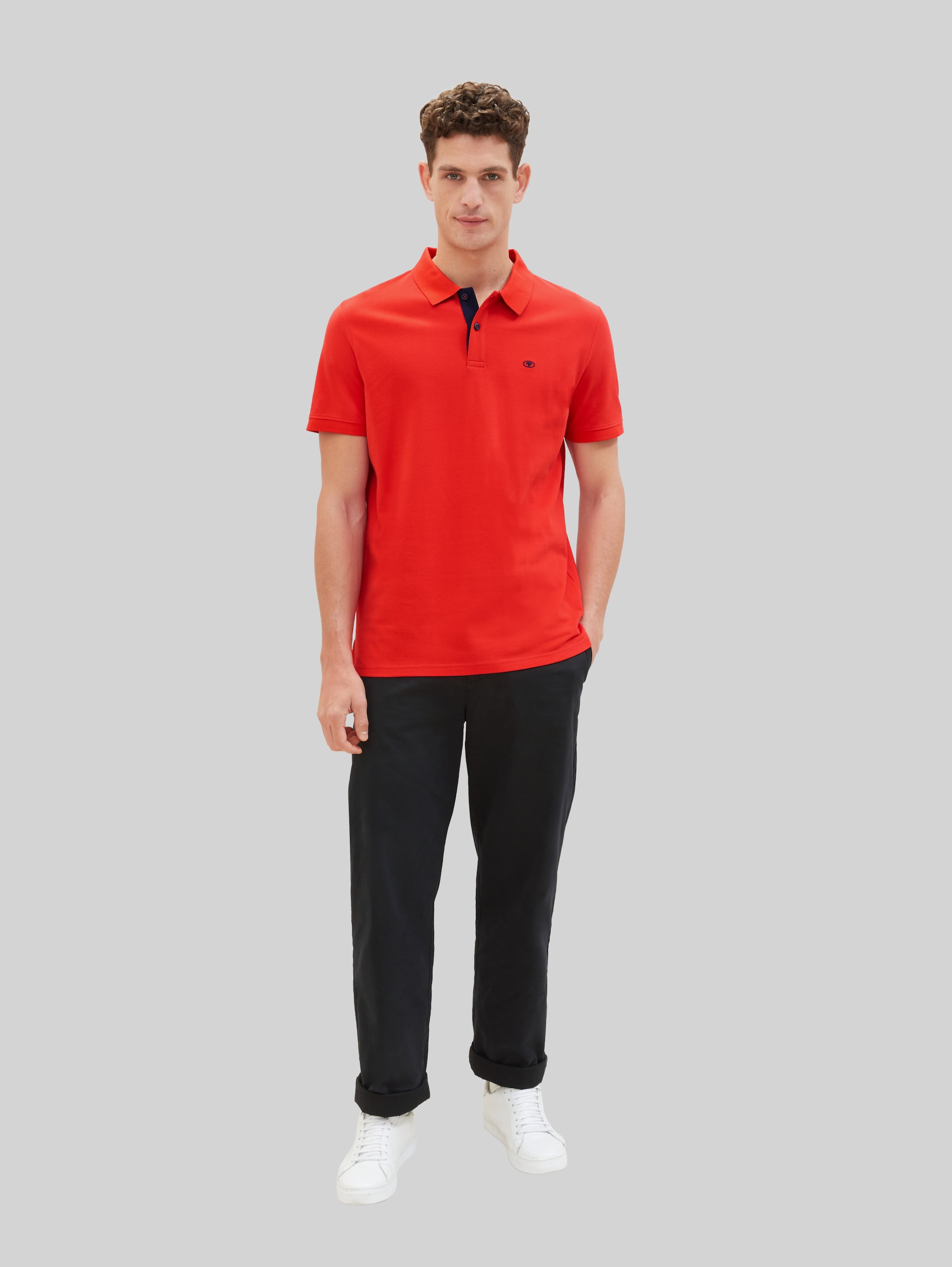 Piqué-poloshirt met geborduurd logo - Basic Red