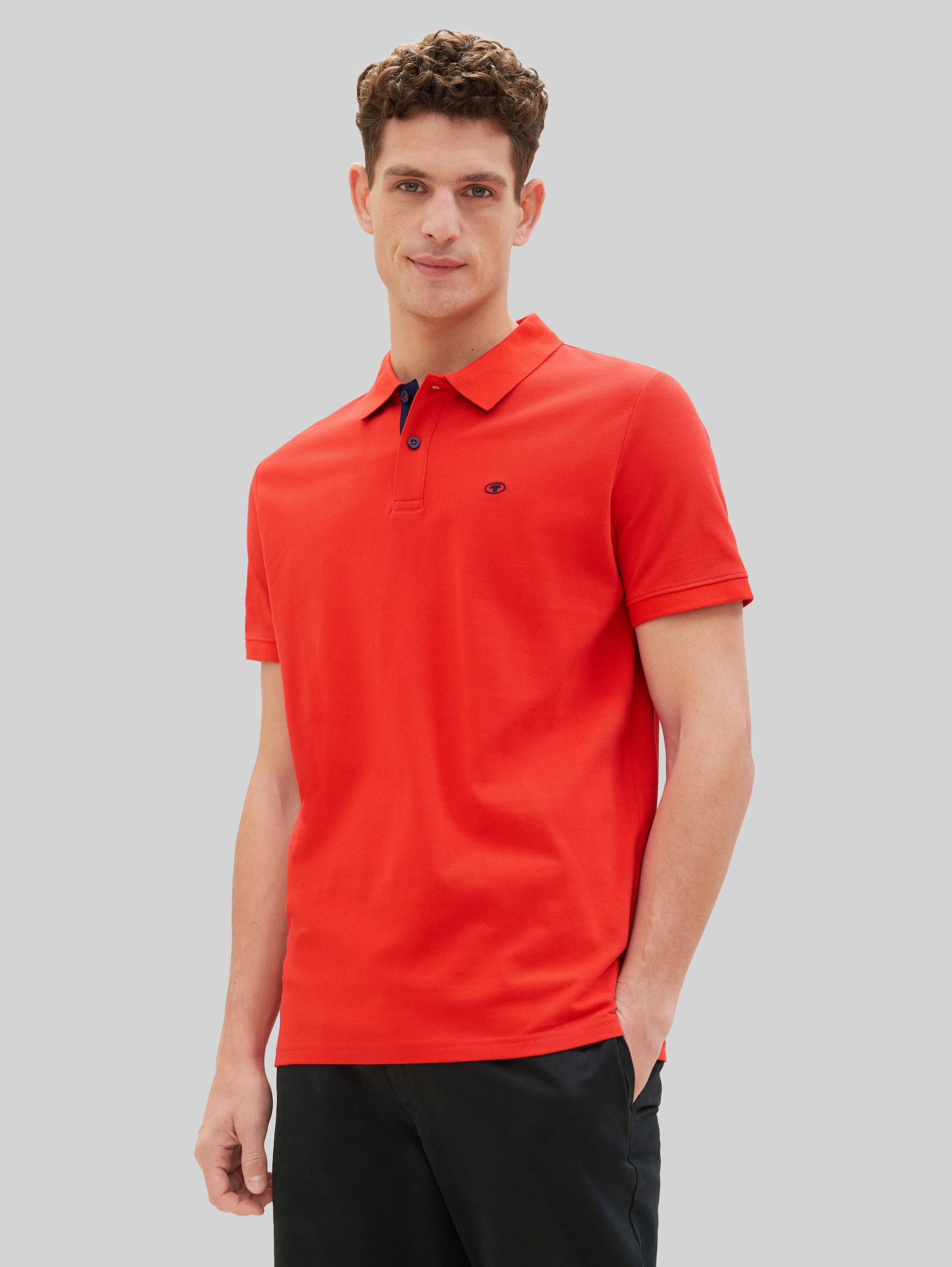 Piqué-poloshirt met geborduurd logo - Basic Red