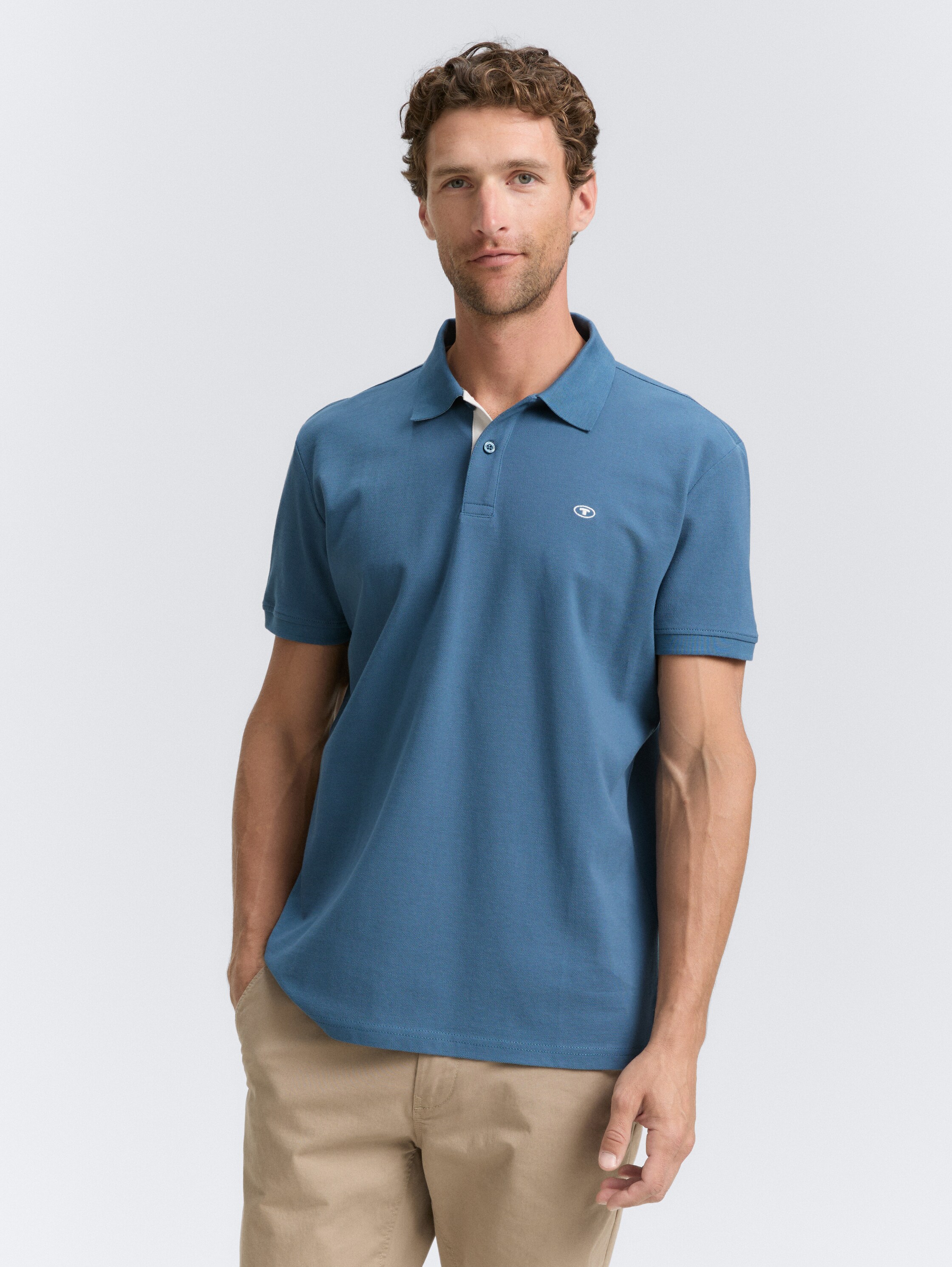 Katoenen piqué polo - oxford_denim -