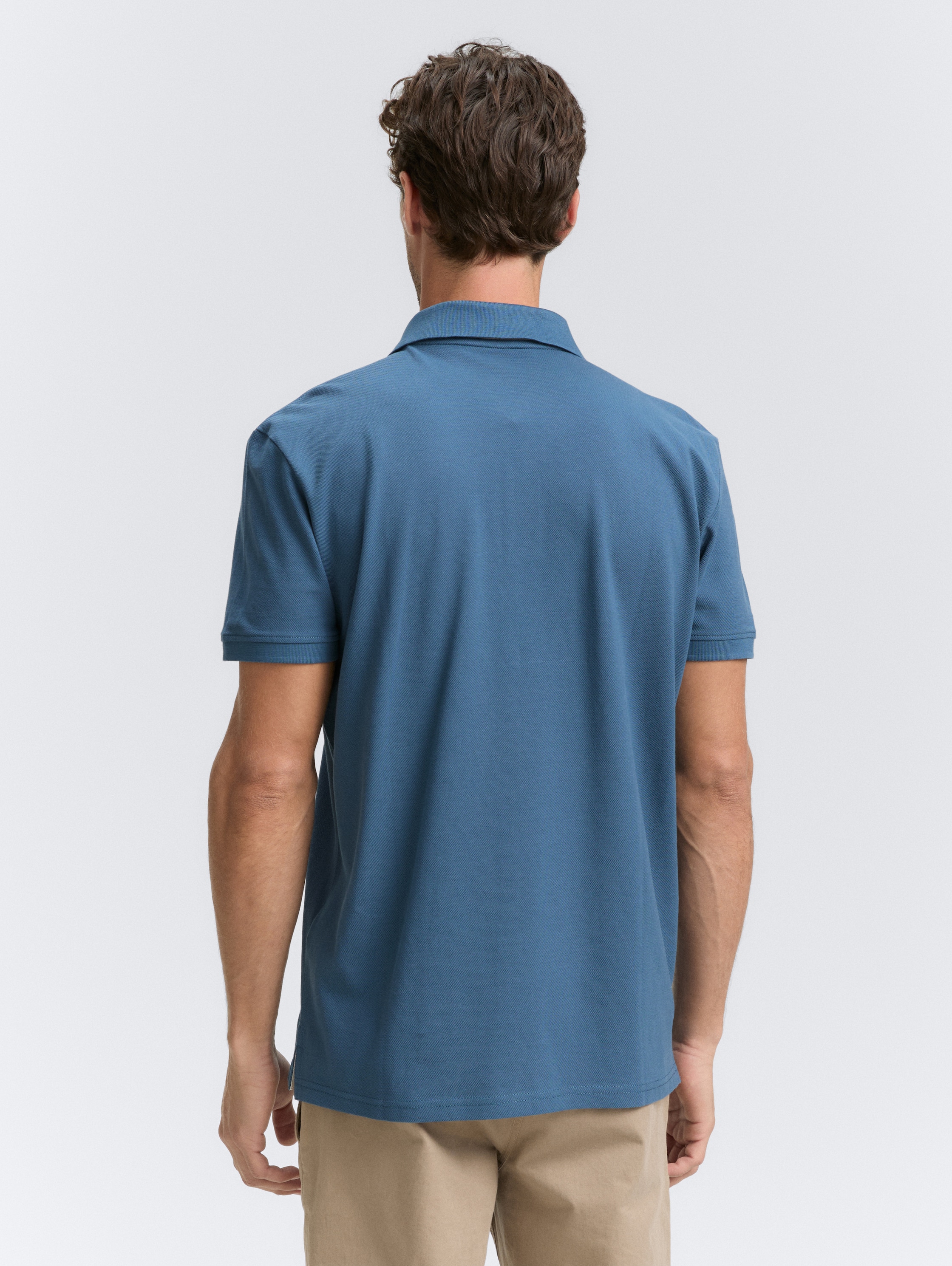 Katoenen piqué polo - oxford_denim -