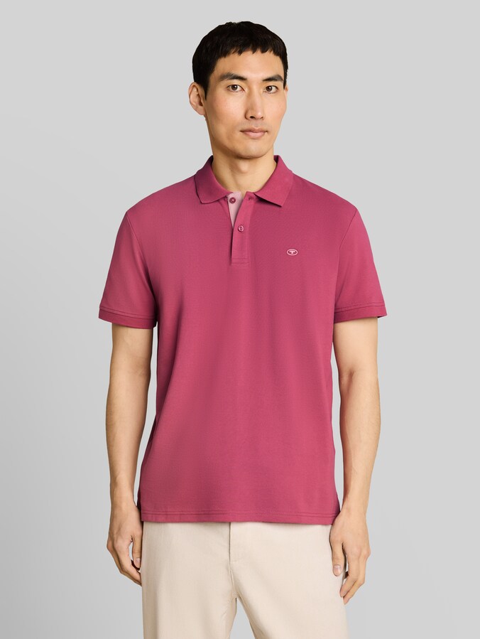 Piqué Poloshirt mit Logo-Stickerei von Men, wine rose pink