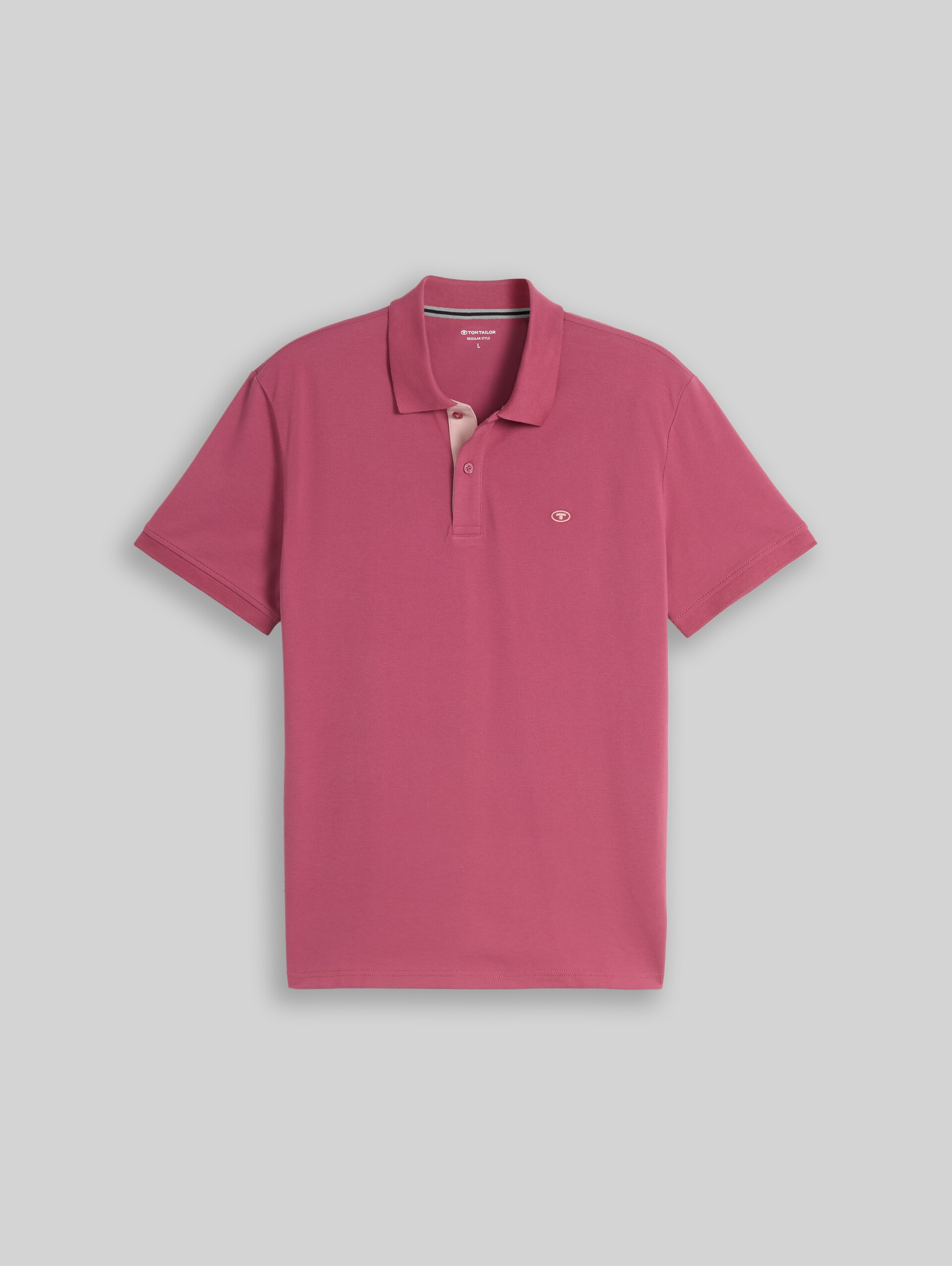 Piqué Poloshirt mit Logo-Stickerei - wine rose pink