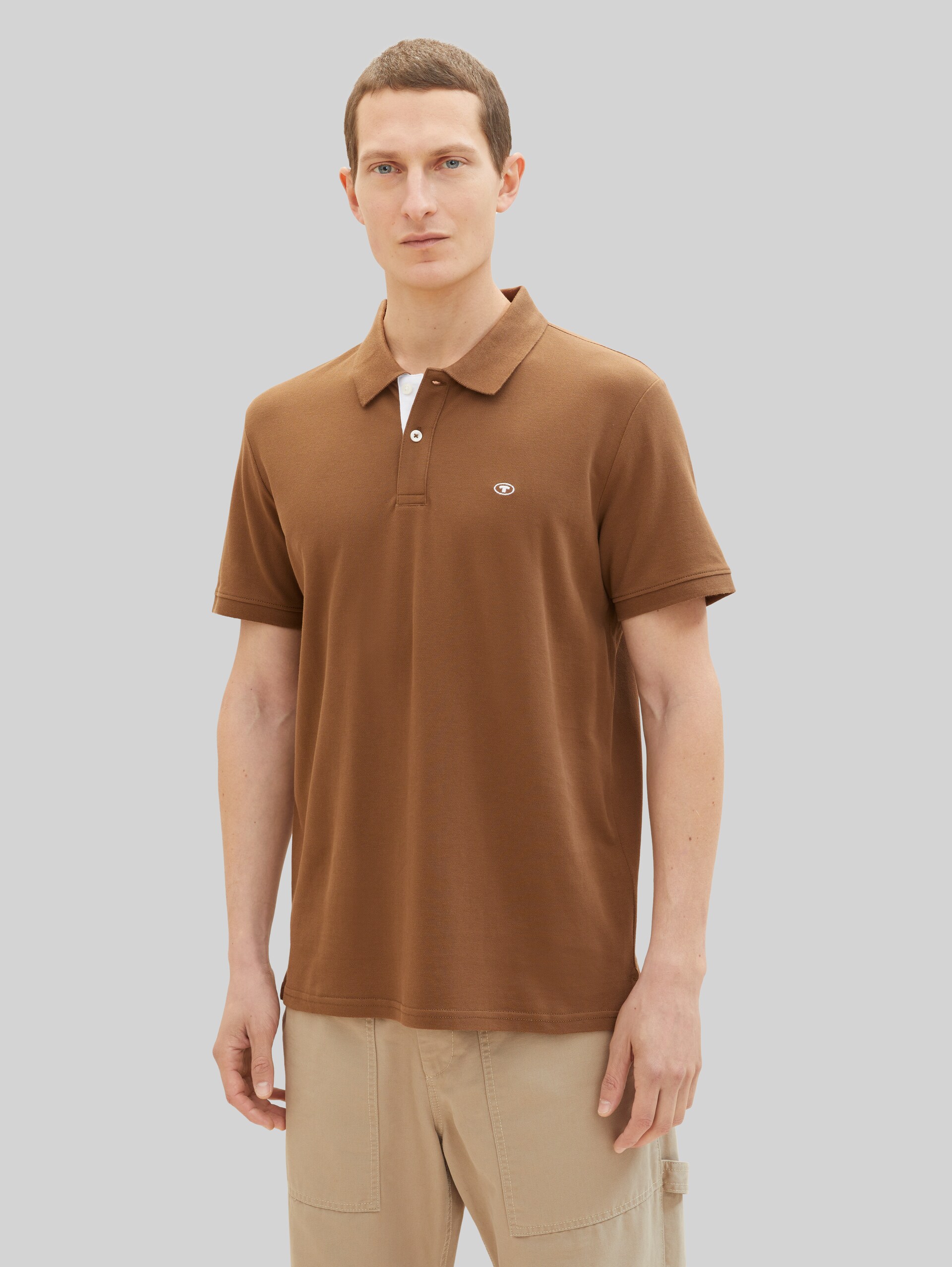 Polo en piqué avec logo brodé - dark palm
