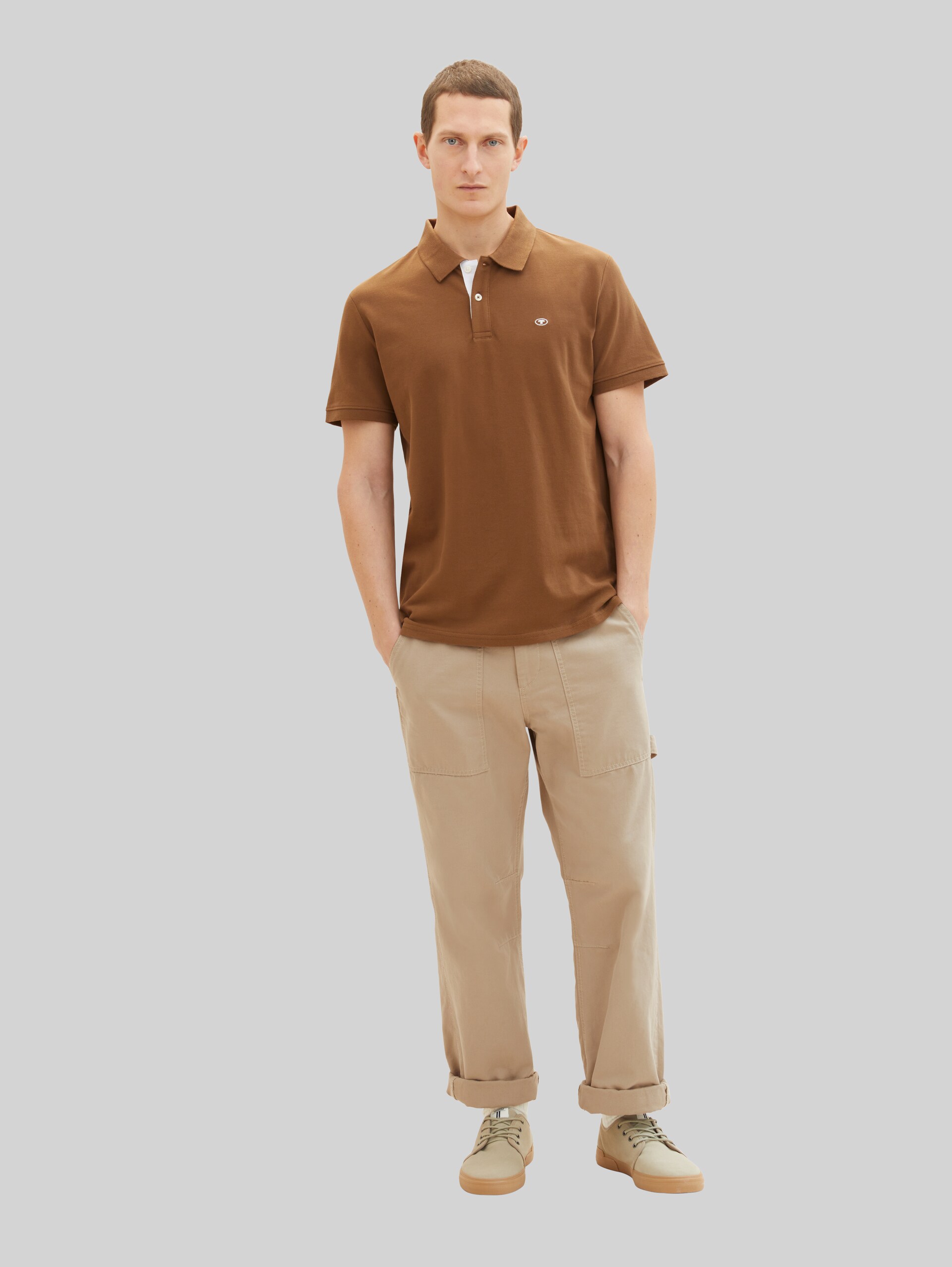 Polo en piqué avec logo brodé - dark palm