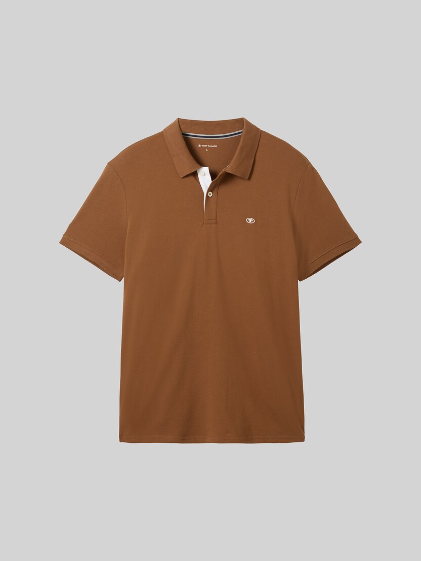 Piqué Poloshirt mit Logo-Stickerei von Men, dark palm