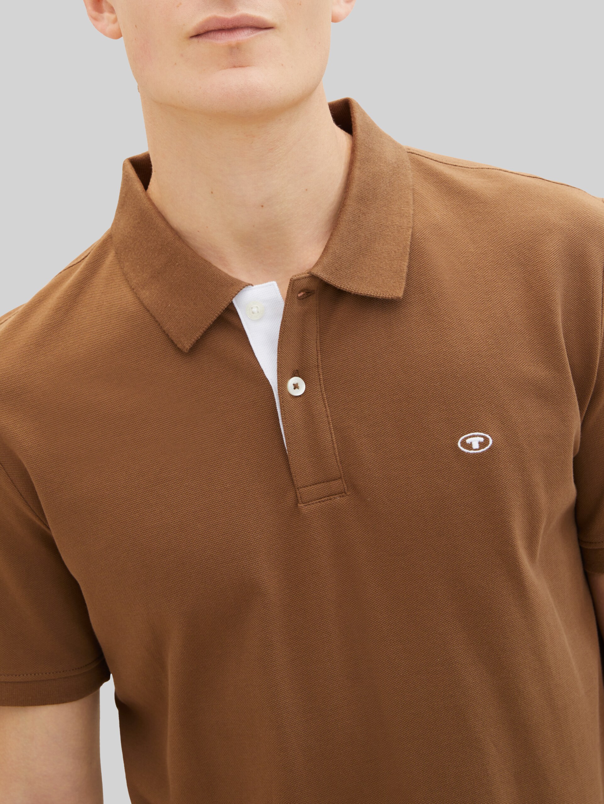 Polo en piqué avec logo brodé - dark palm