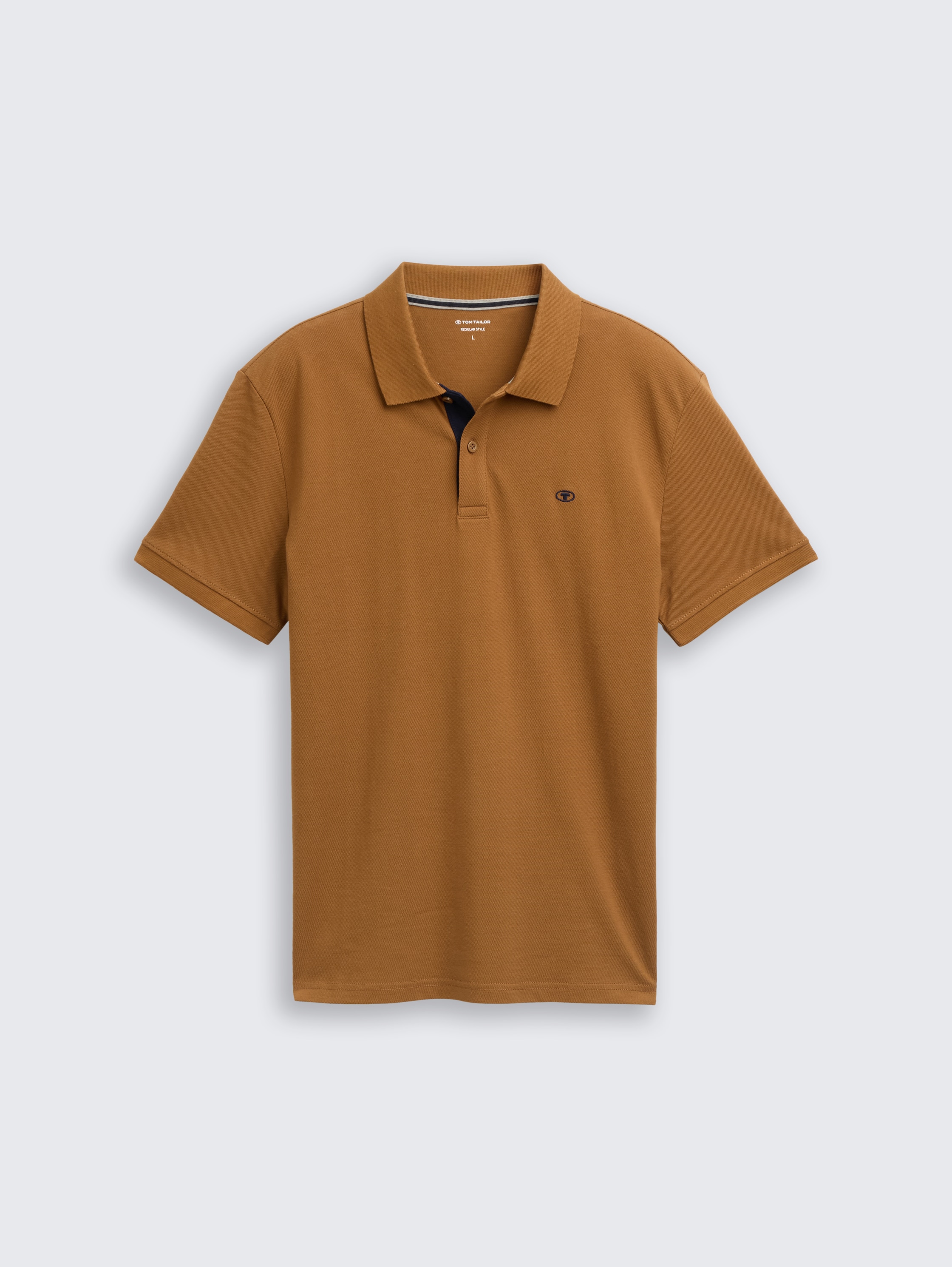 Cotton piqué polo shirt - deep_cognac - 