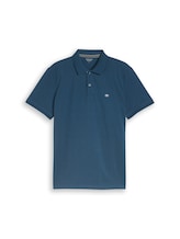 Niet geselecteerd, Piqué poloshirt met geborduurd logo door Tom Tailor, blauw