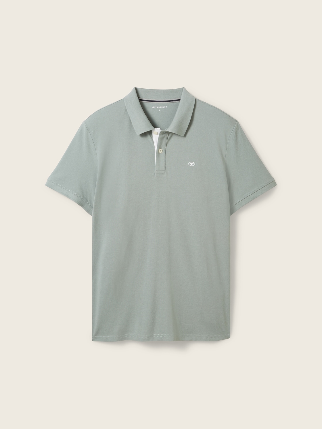 Piqué Poloshirt mit Logo-Stickerei - iced grey mint