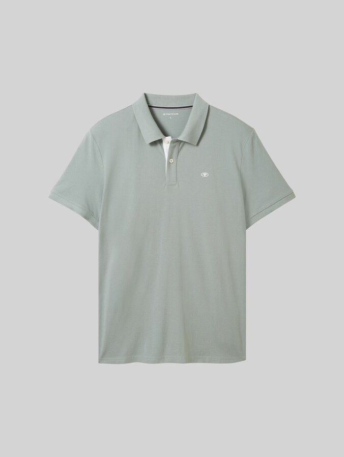 Polo en piqué avec logo brodé par Men, iced grey mint