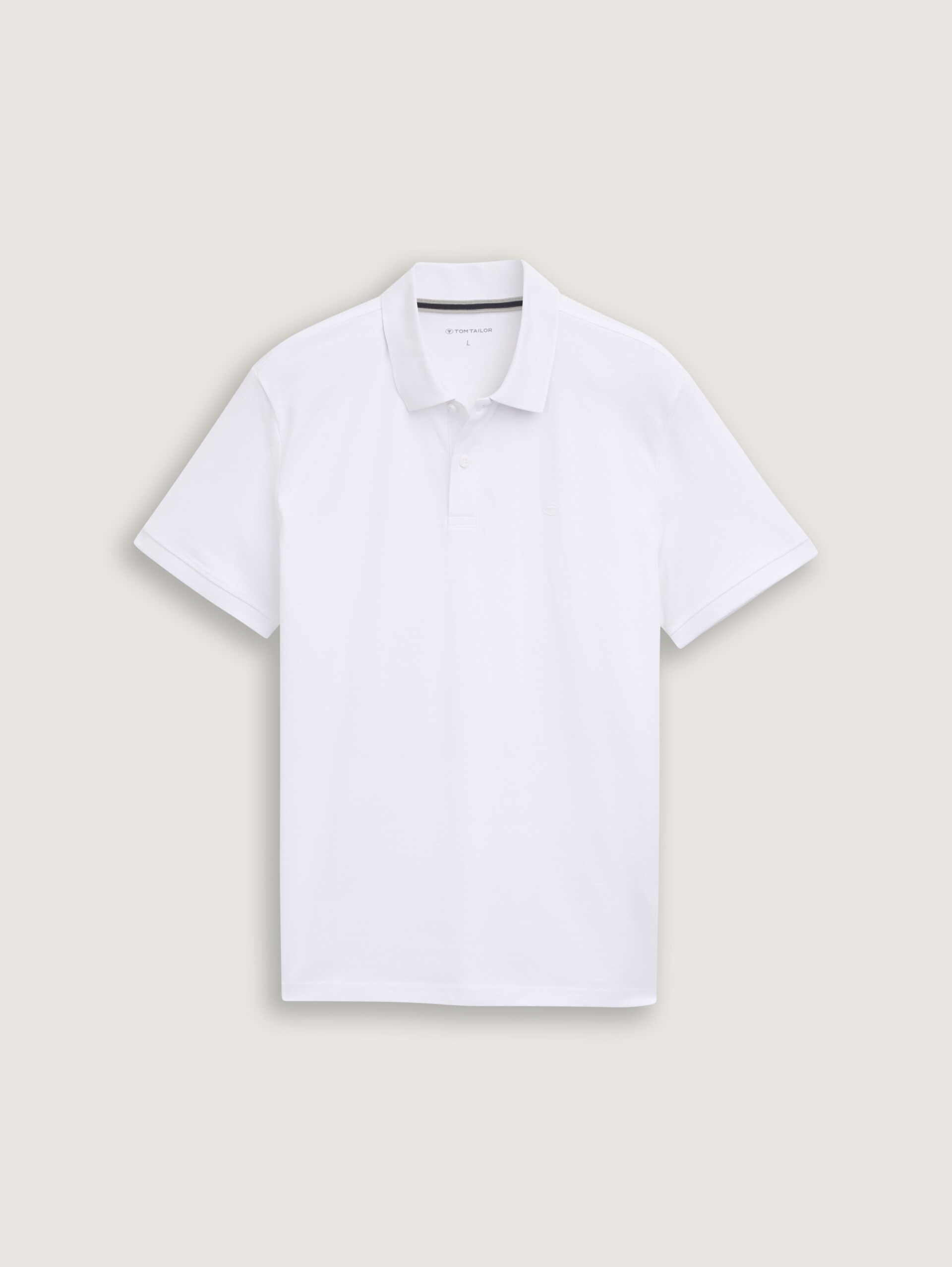 Piqué poloshirt met geborduurd logo - lucid white