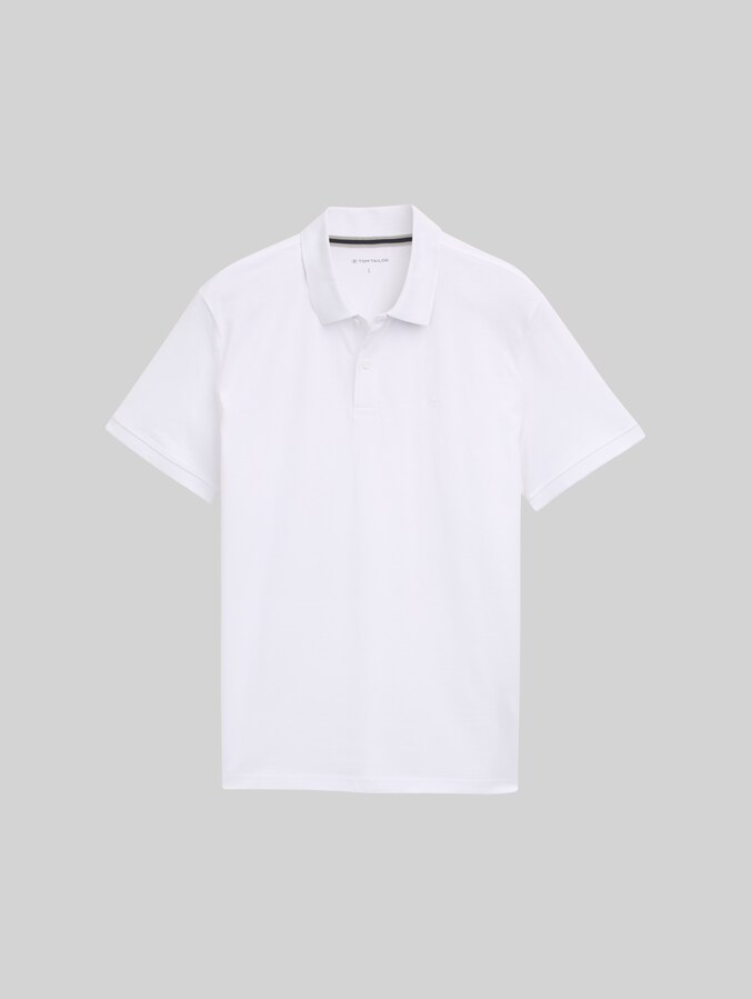 Piqué Poloshirt mit Logo-Stickerei von Men, lucid white