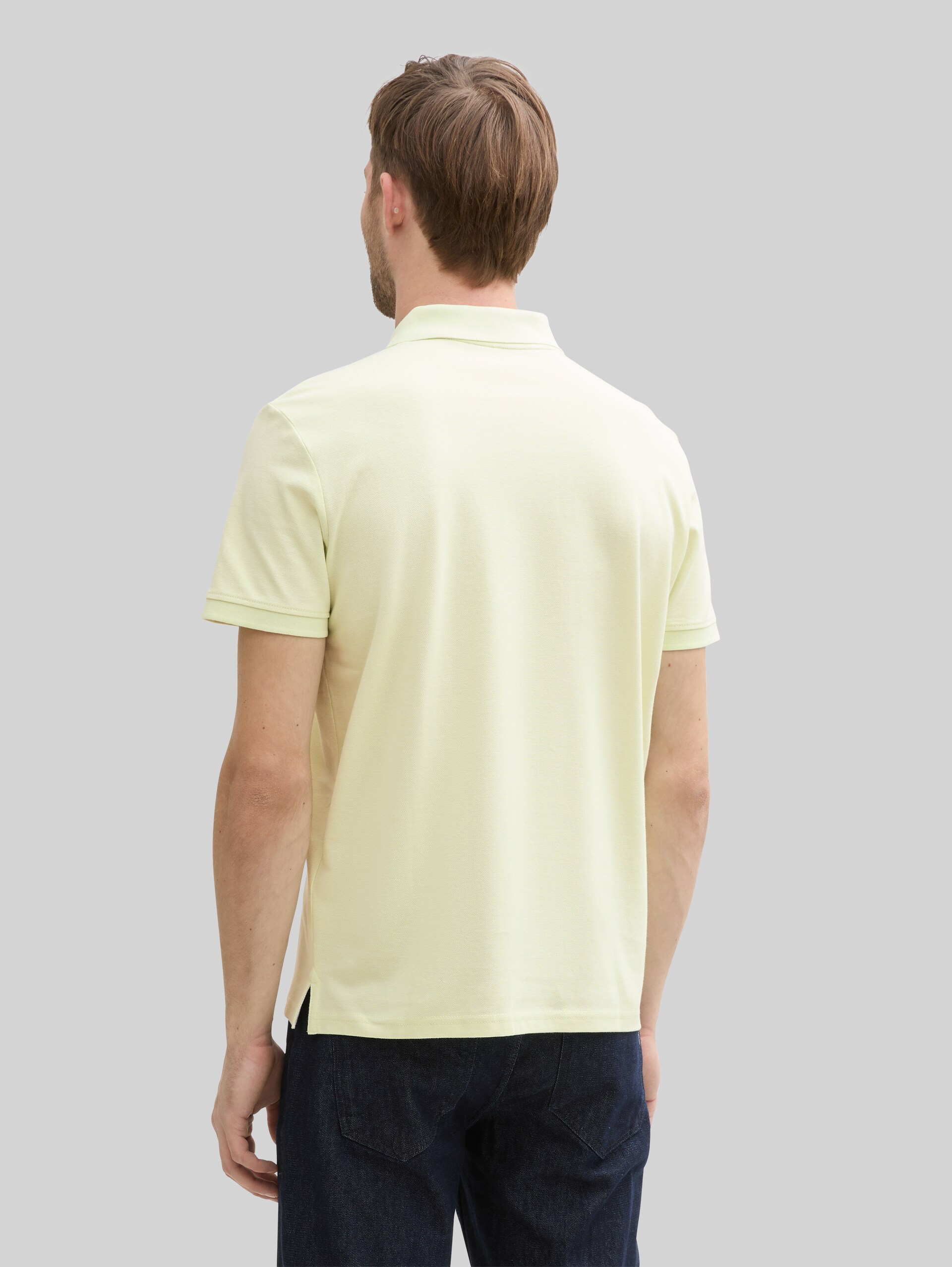 Piqué poloshirt met geborduurd logo - lime cream green