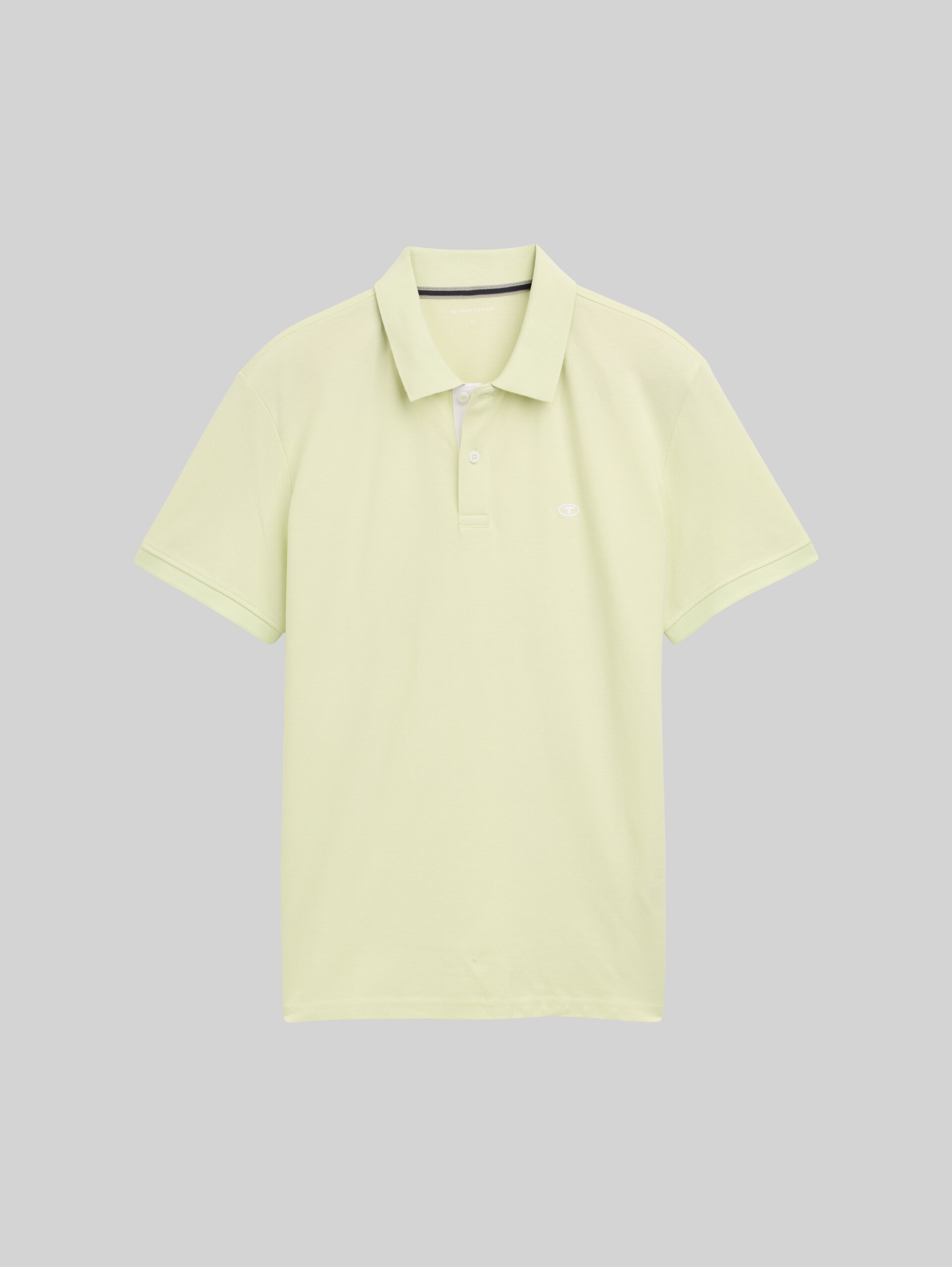 Piqué poloshirt met geborduurd logo - lime cream green